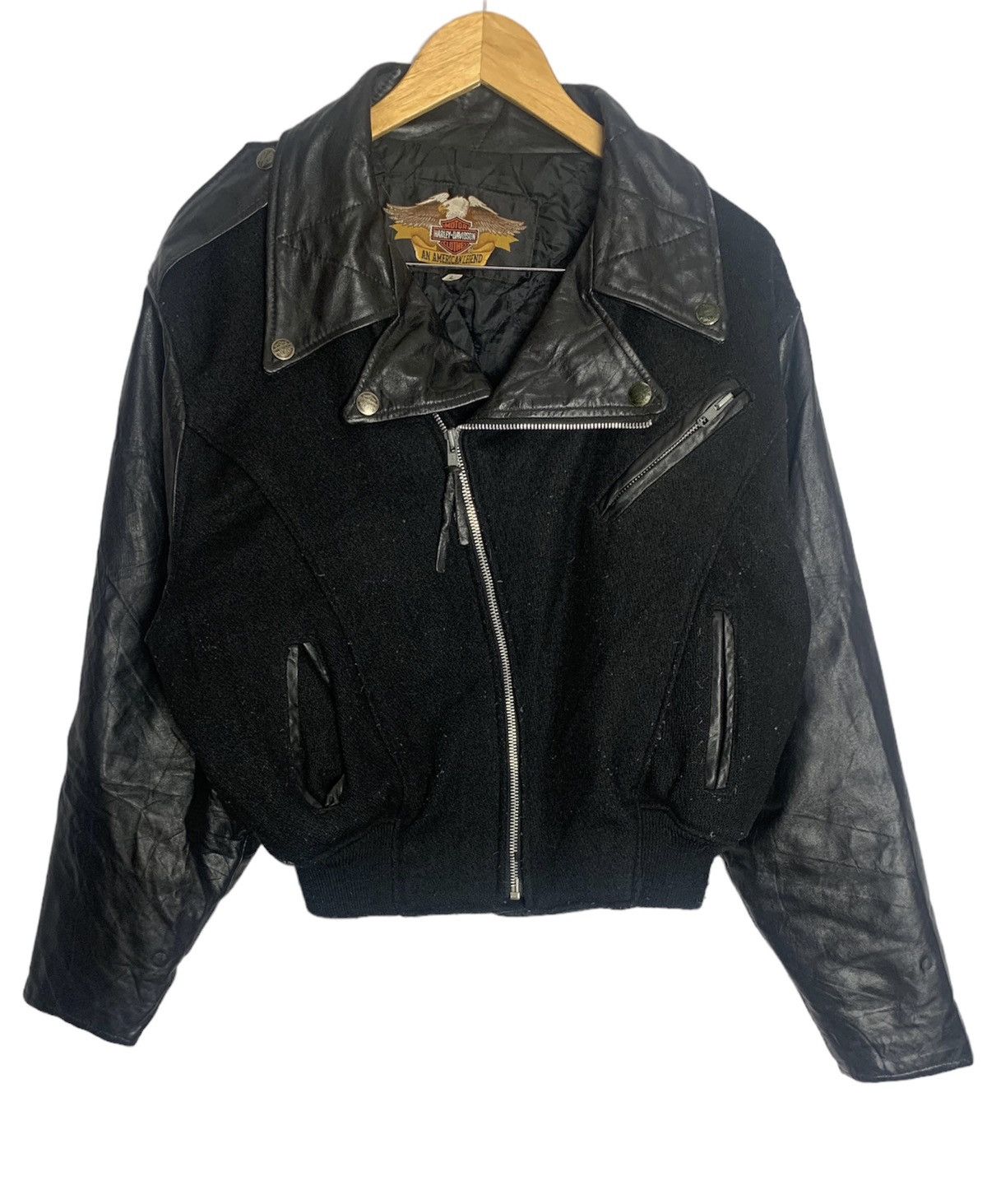 Vintage leather women's jacket harley davidson 90s original