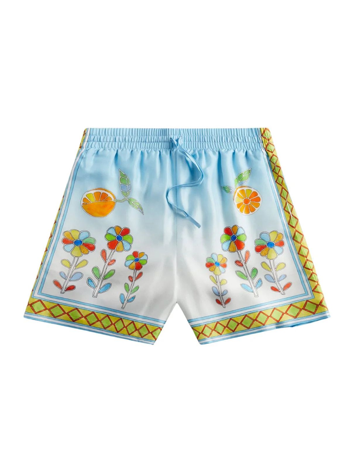 Casablanca o1mle0326 Drawstring Silk Shorts Yoruba Flowers Size US 34 / EU 50 - 1 Thumbnail