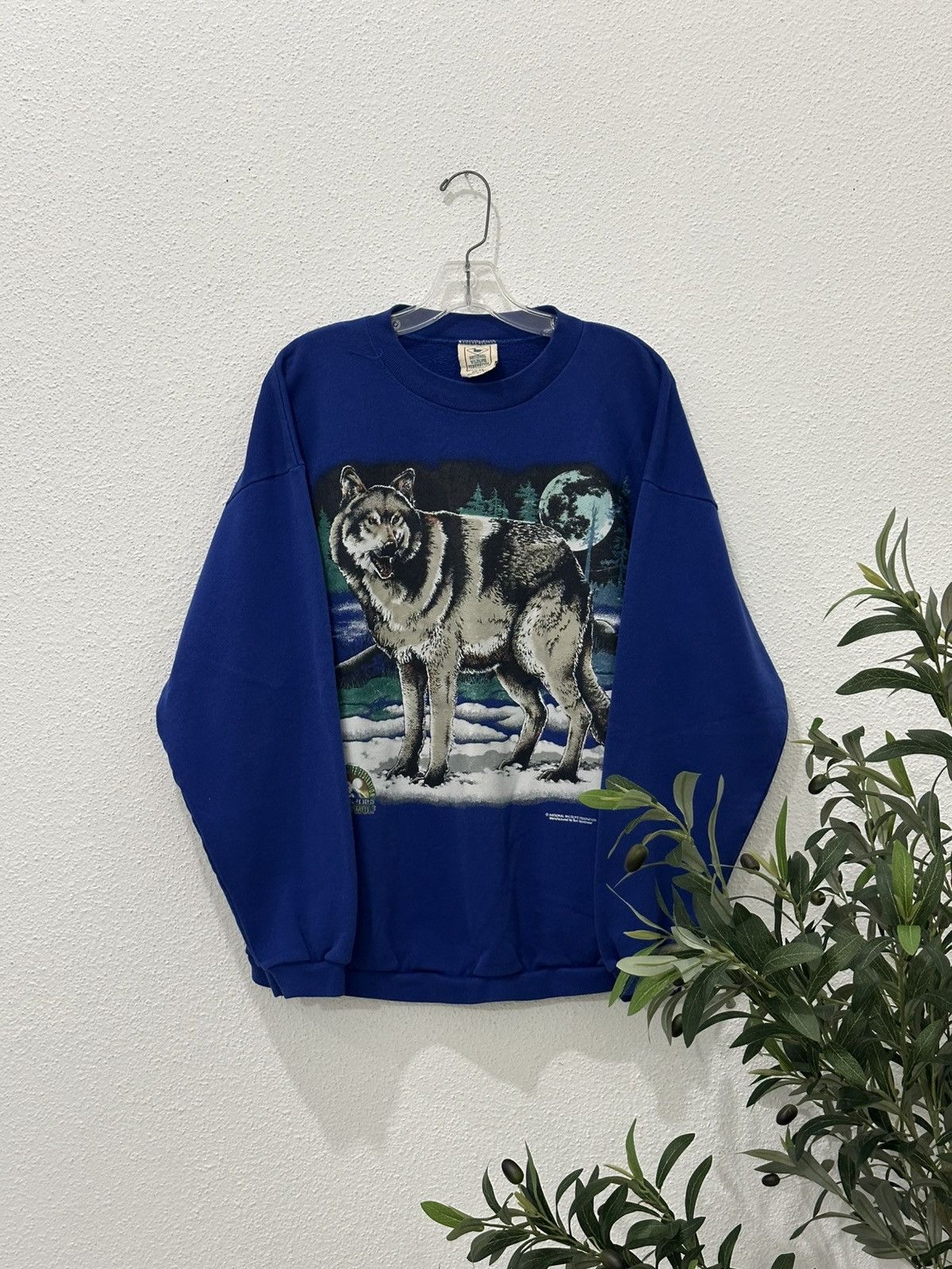 Vintage Vintage 90s Wolf Nature Wild Life Crewneck Sweatshirt USA XL Size US XL / EU 56 / 4 - 1 Thumbnail