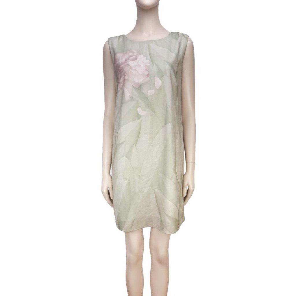 LE GALERISTE Pastel Art Shift Green Mini Summer Dress sz M
