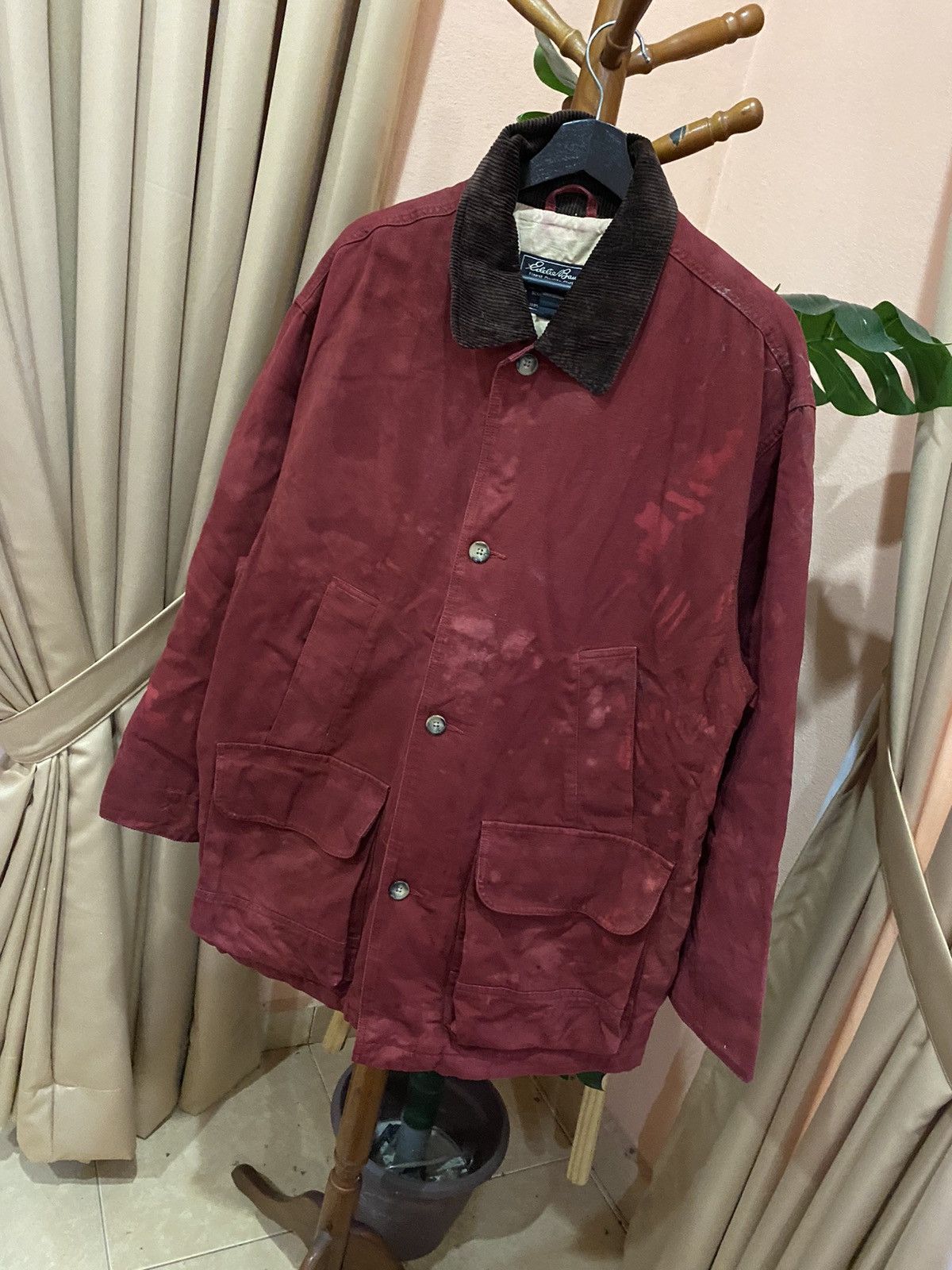 Eddie Bauer VINTAGE EDDIE BAUER MAROON FIELD JACKET WITH CORDUROY COLLAR Size US M / EU 48-50 / 2 - 2 Thumbnail