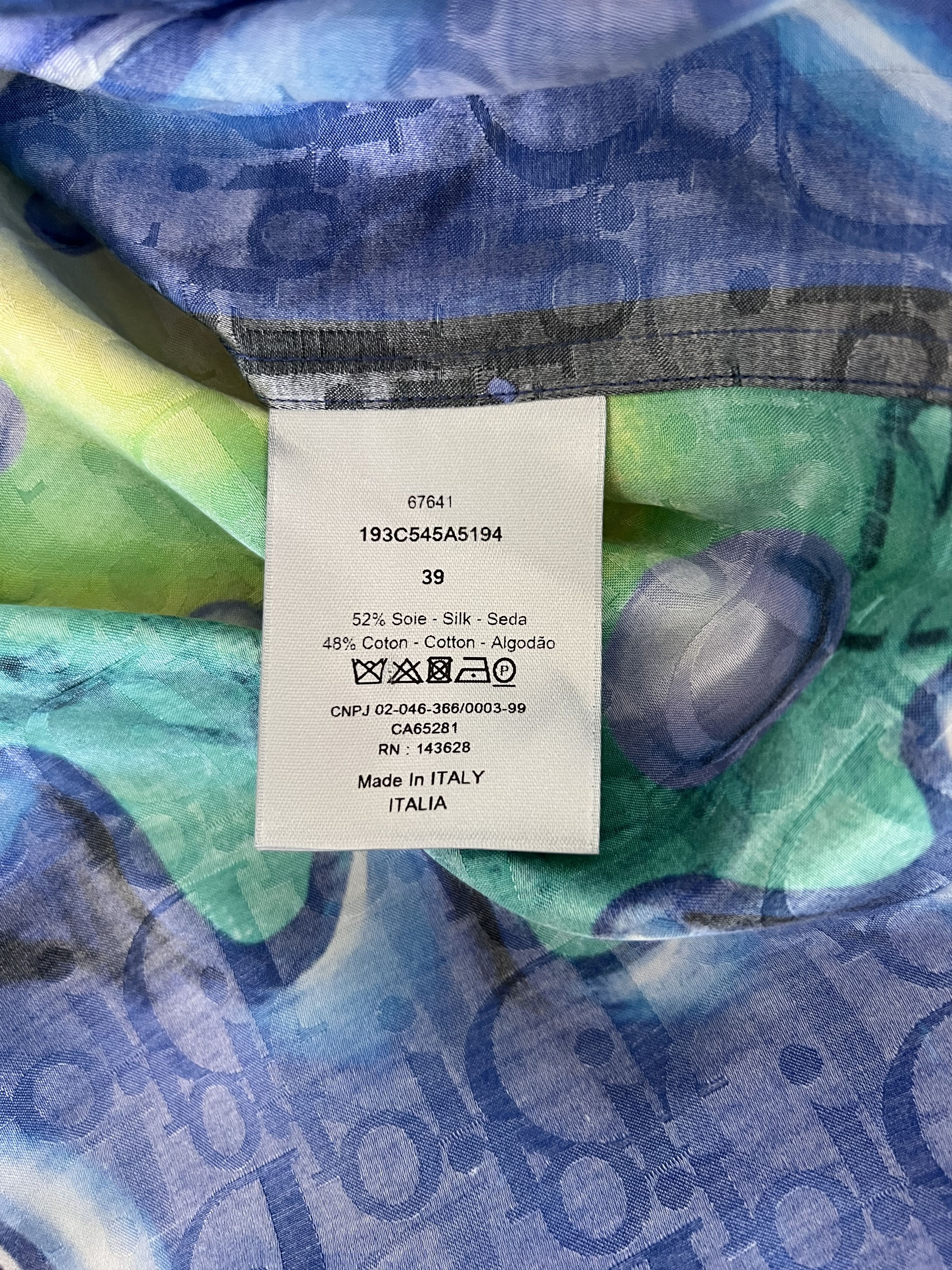 Dior Dior Kenny Scharf Oblique Logo Silk Shirt Size US M / EU 48-50 / 2 - 11 Thumbnail