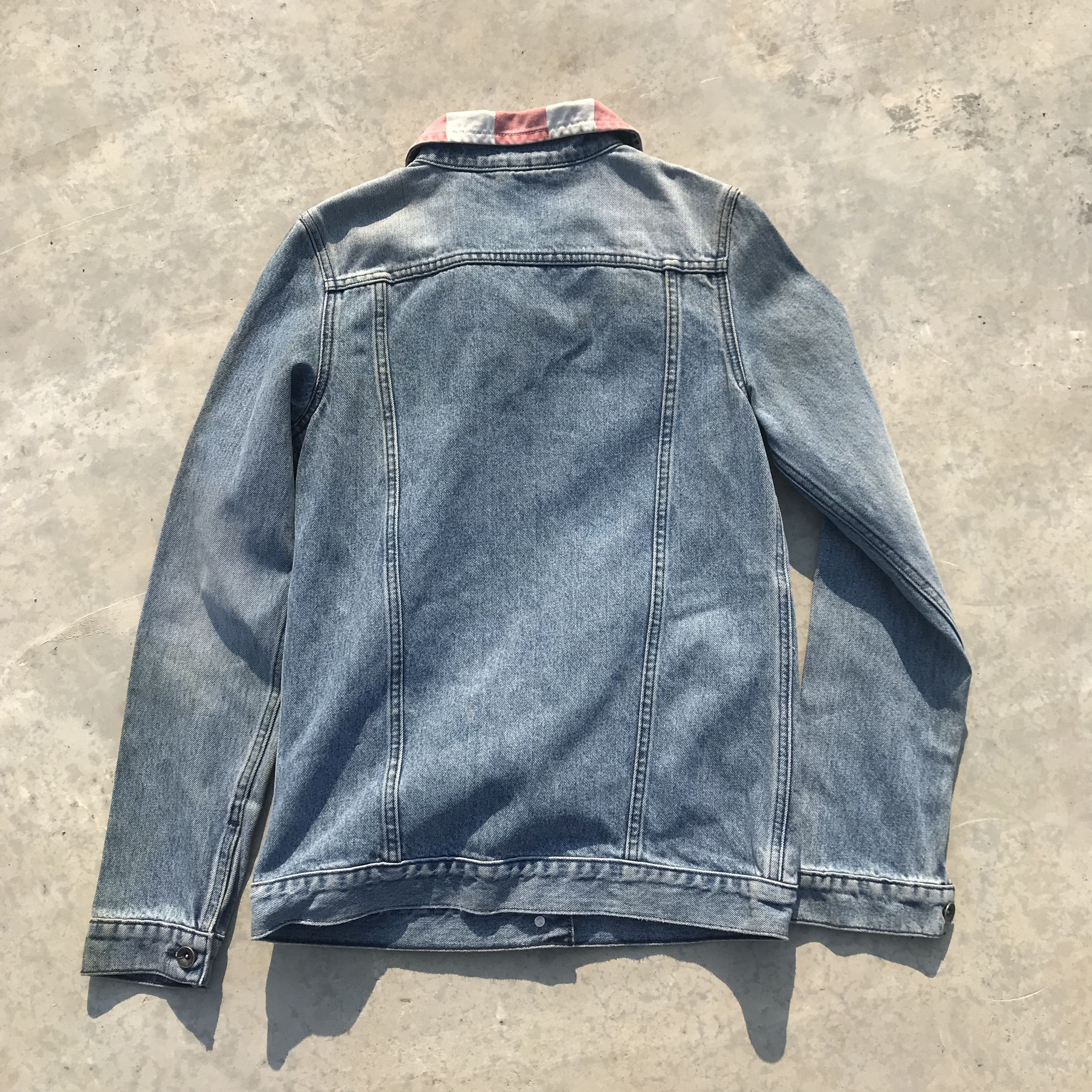 Vans Vintage Vans Trucker jacket blue grey jeans Colar Stripes Size US M / EU 48-50 / 2 - 12 Thumbnail