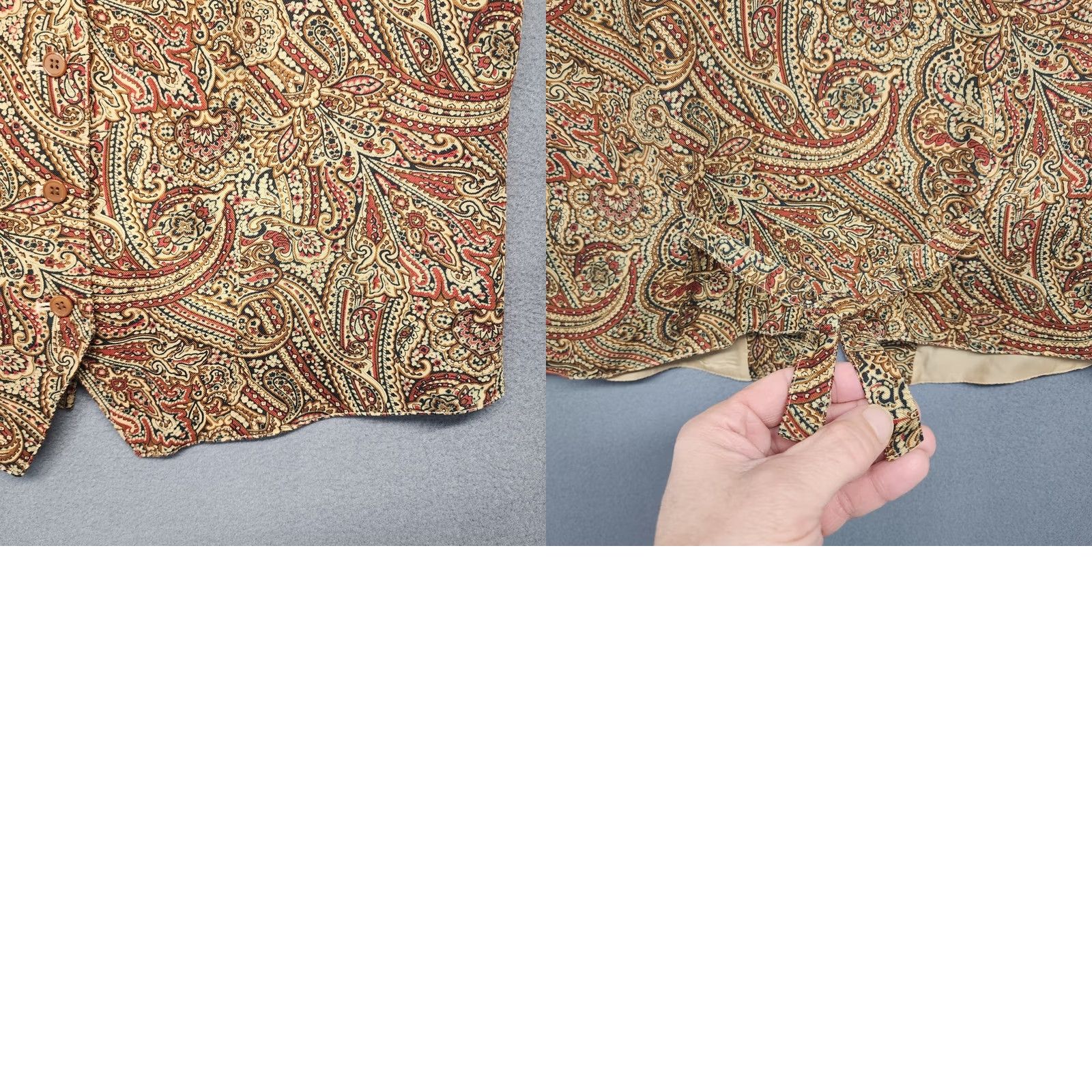 Pendleton Pendleton Vest Womens Plus Size 14 Brown Paisley Classic Button Closure Rayon Outer Shell Pattern Paisley Women Size XL / US 12-14 / IT 48-50 - 8 Thumbnail
