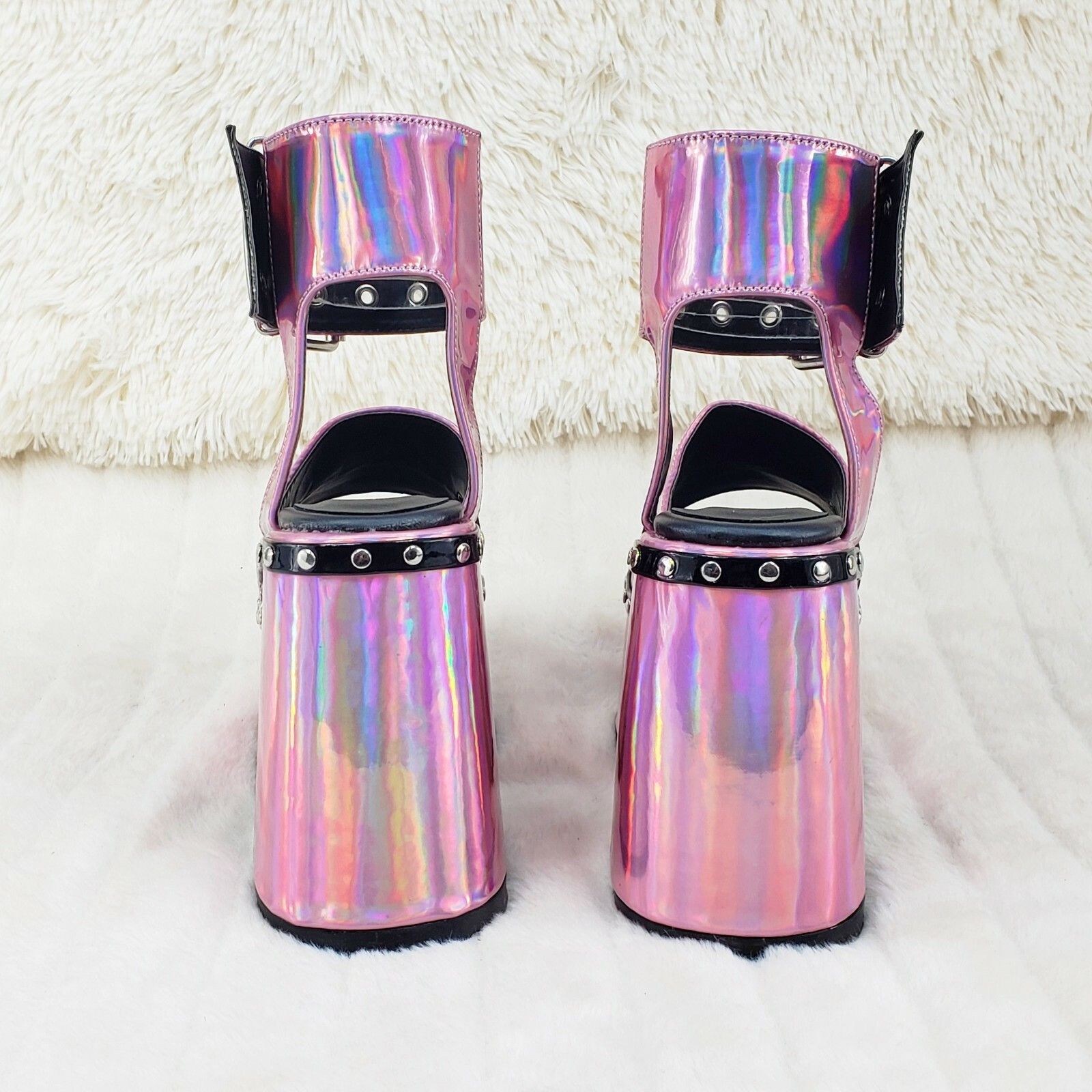 Demonia Cult DEMONIA Camel 102 Stacked Pink Hologram Platform Sandals Got Size US 10 / IT 40 - 8 Thumbnail