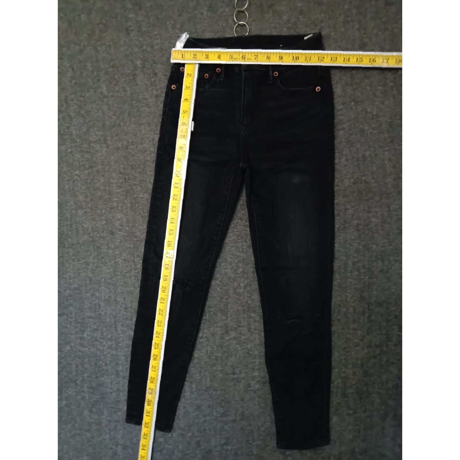 American Eagle Outfitters American Eagle Women's Black Jeans Tapered Size 0 X-Short Size 25" / US 0 / IT 36 - 4 Thumbnail