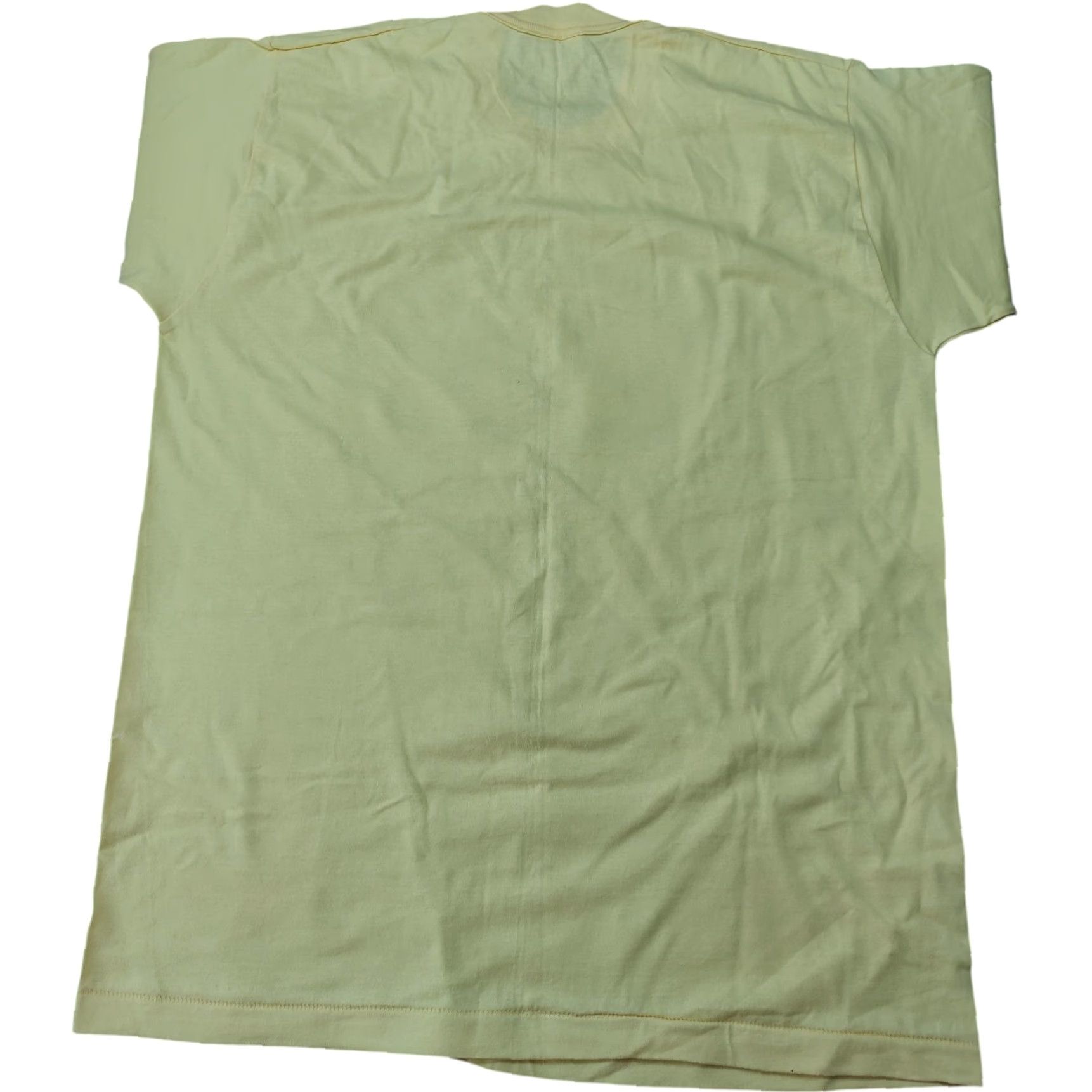 Fruit Of The Loom VINTAGE Fruit of the Loom T-Shirt Manhat tan Destination NY NYC 90s 80s Yellow Cotton Crew Neck Short Sleeve XL Men Regular Single Stitch Size US XL / EU 56 / 4 - 2 Thumbnail