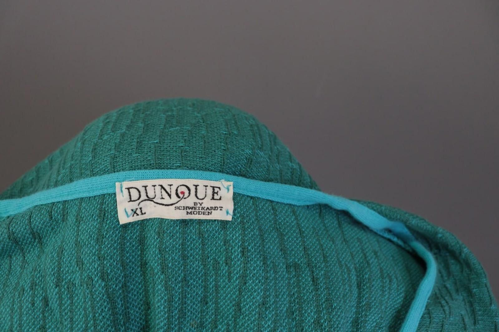 Designer Dunoue Green V-Neck Floral Knit Sweater Size XL Size XL / US 12-14 / IT 48-50 - 12 Thumbnail