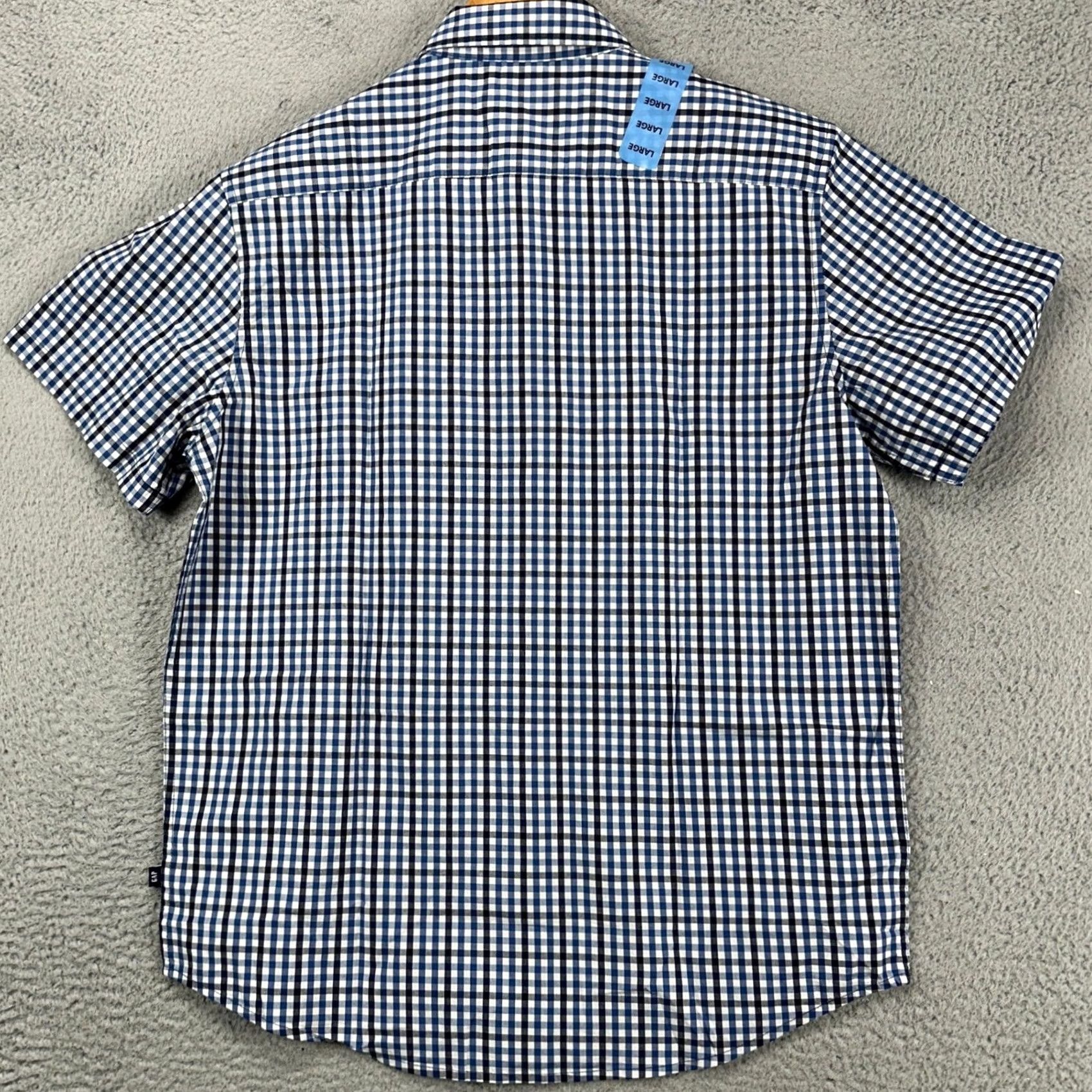 Gap Gap Button Up Shirt Men Large Blue White Plaid Short Sleeve Pocket Stretch NEW Size US L / EU 52-54 / 3 - 2 Thumbnail