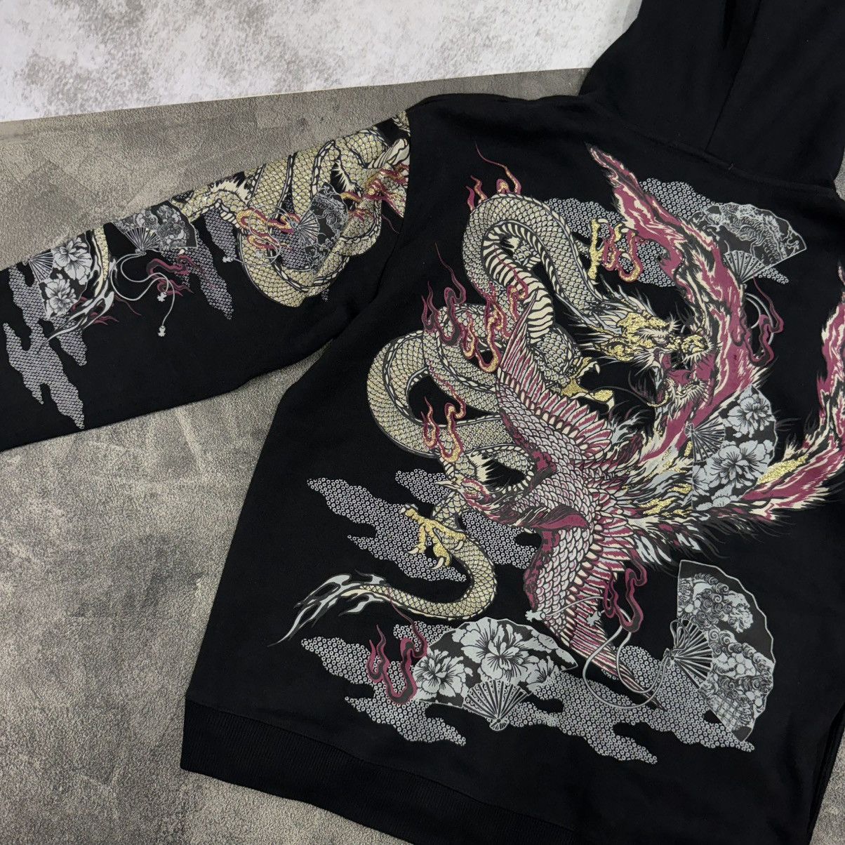Japanese Brand Vintage sukajan dragon japanese full zip hooded black Size US XL / EU 56 / 4 - 5 Thumbnail