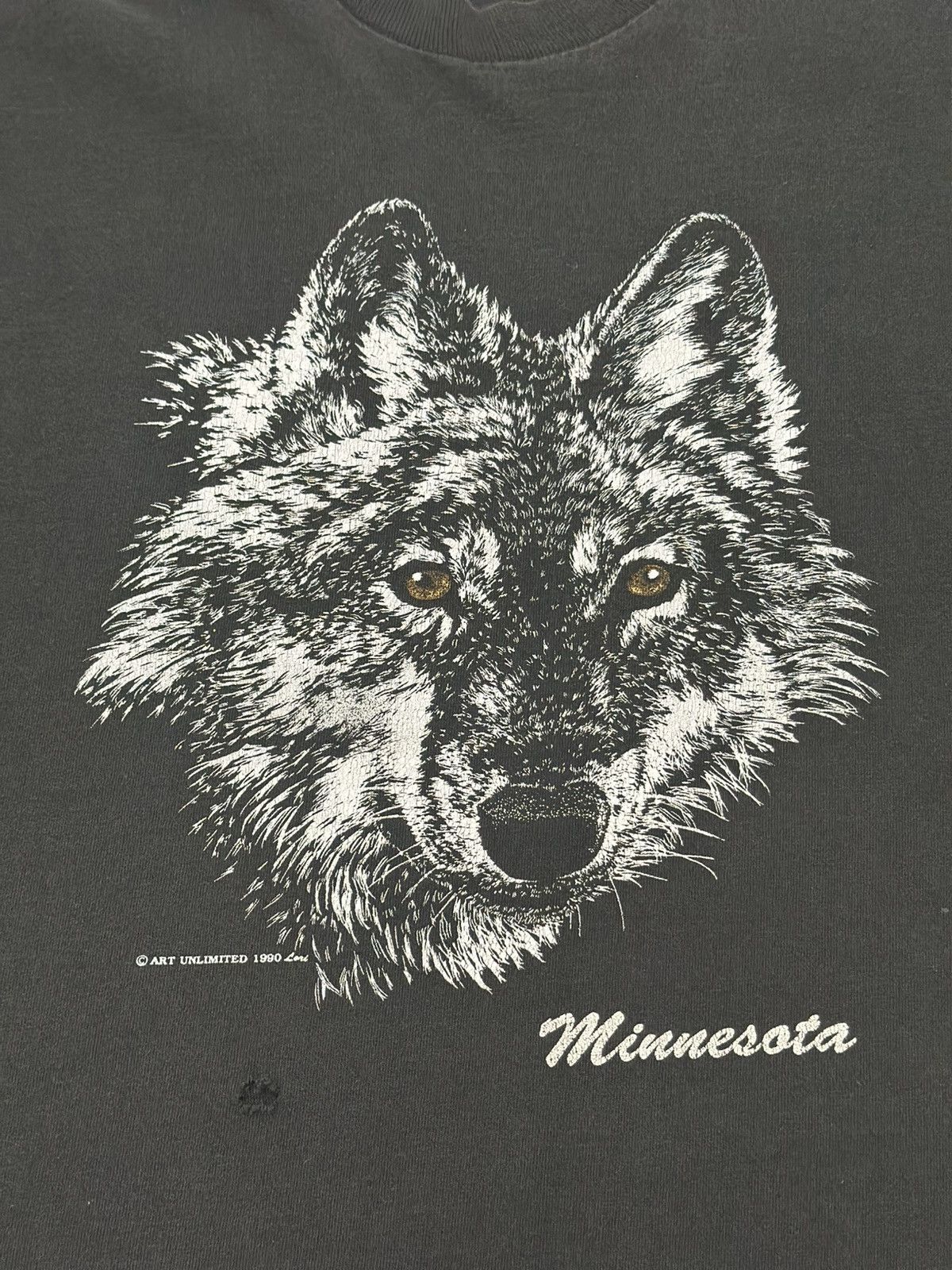 Fruit Of The Loom Vintage 90s Wolf Paw Print Single Stitch Tshirt XXL Black Size US XXL / EU 58 / 5 - 4 Thumbnail