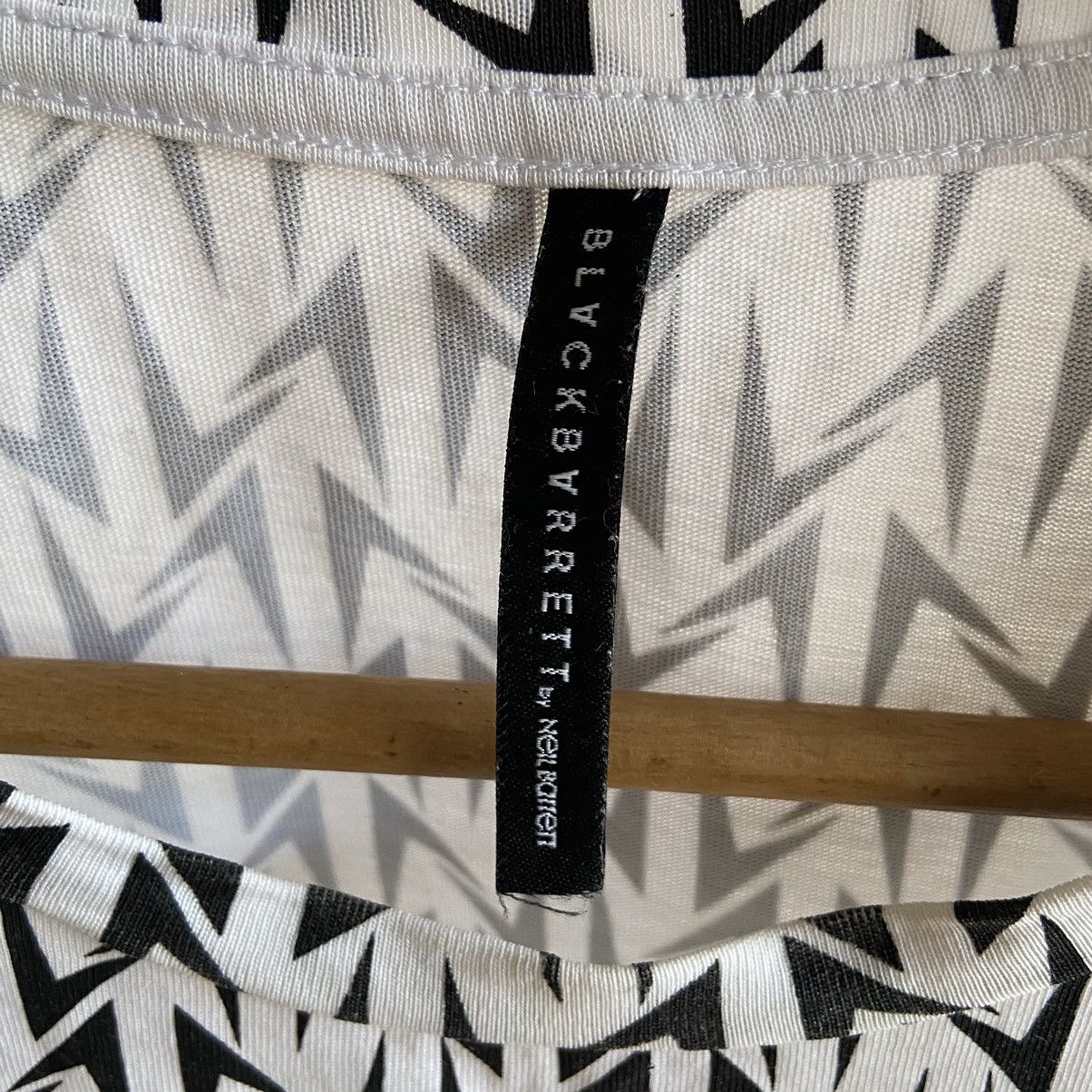 Neil Barrett White Black Lightning Bold Printed Cotton T Shirt Size US L / EU 52-54 / 3 - 7 Thumbnail
