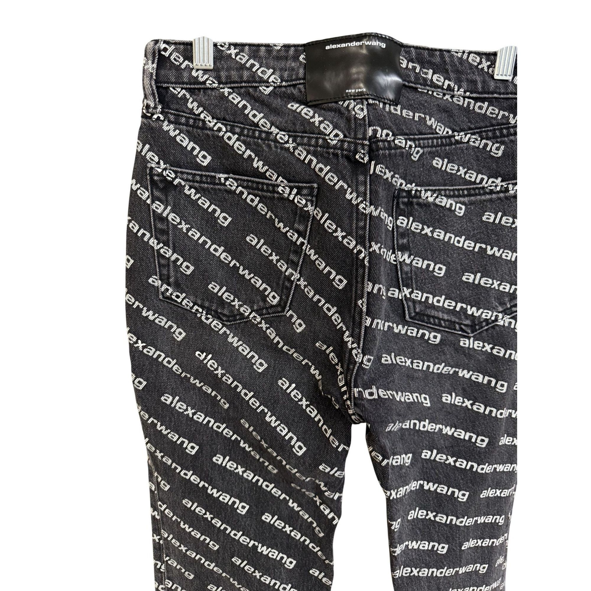 Alexander Wang Alexander Wang Black & White Logo Print Denim Jeans Straight Size 26" / US 2 / IT 38 - 6 Thumbnail