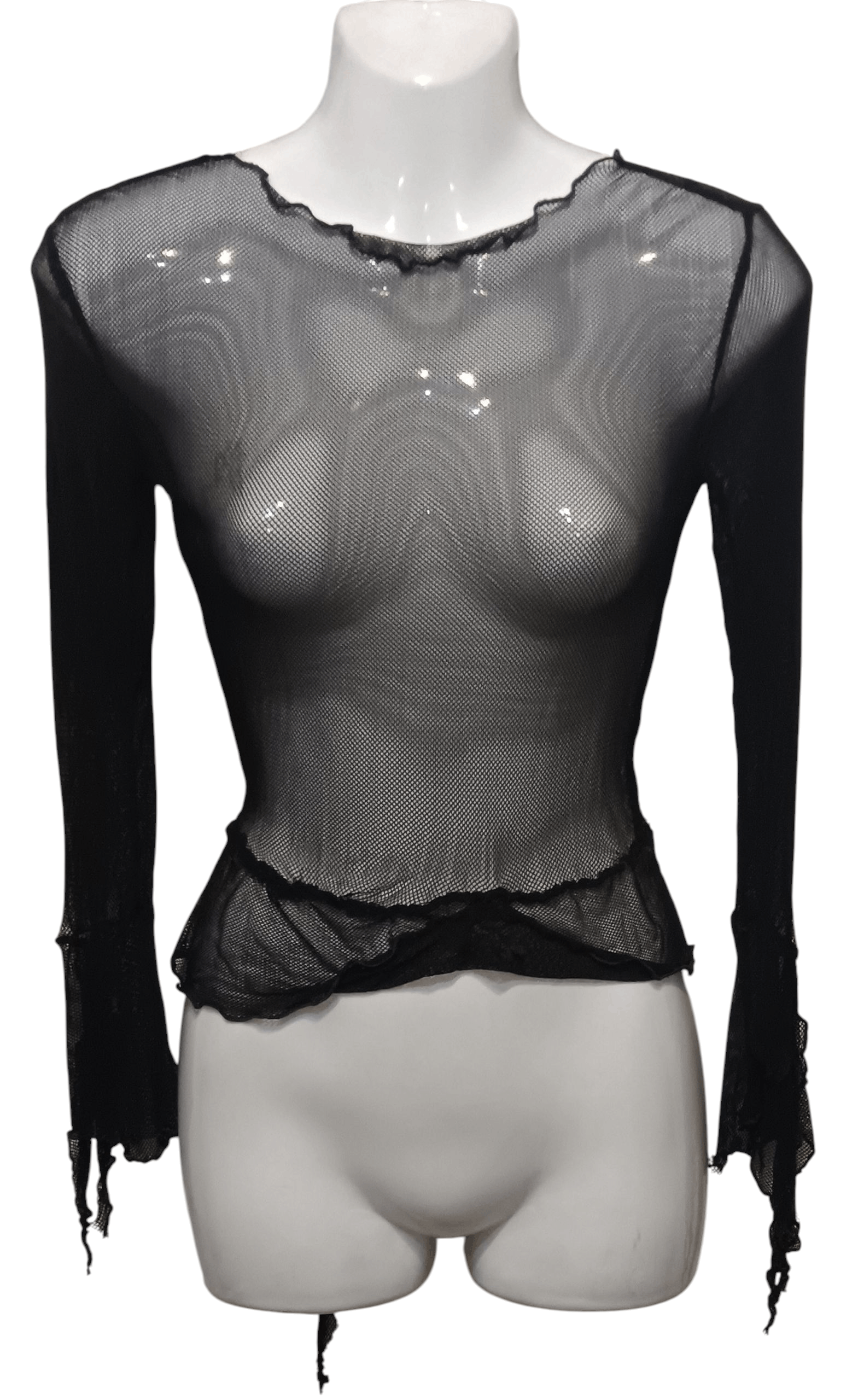 Japanese Brand UNKNOWN MESH ASYMMETRICAL PUNK GOTHIC SHIRT Size M / US 6-8 / IT 42-44 - 1 Thumbnail