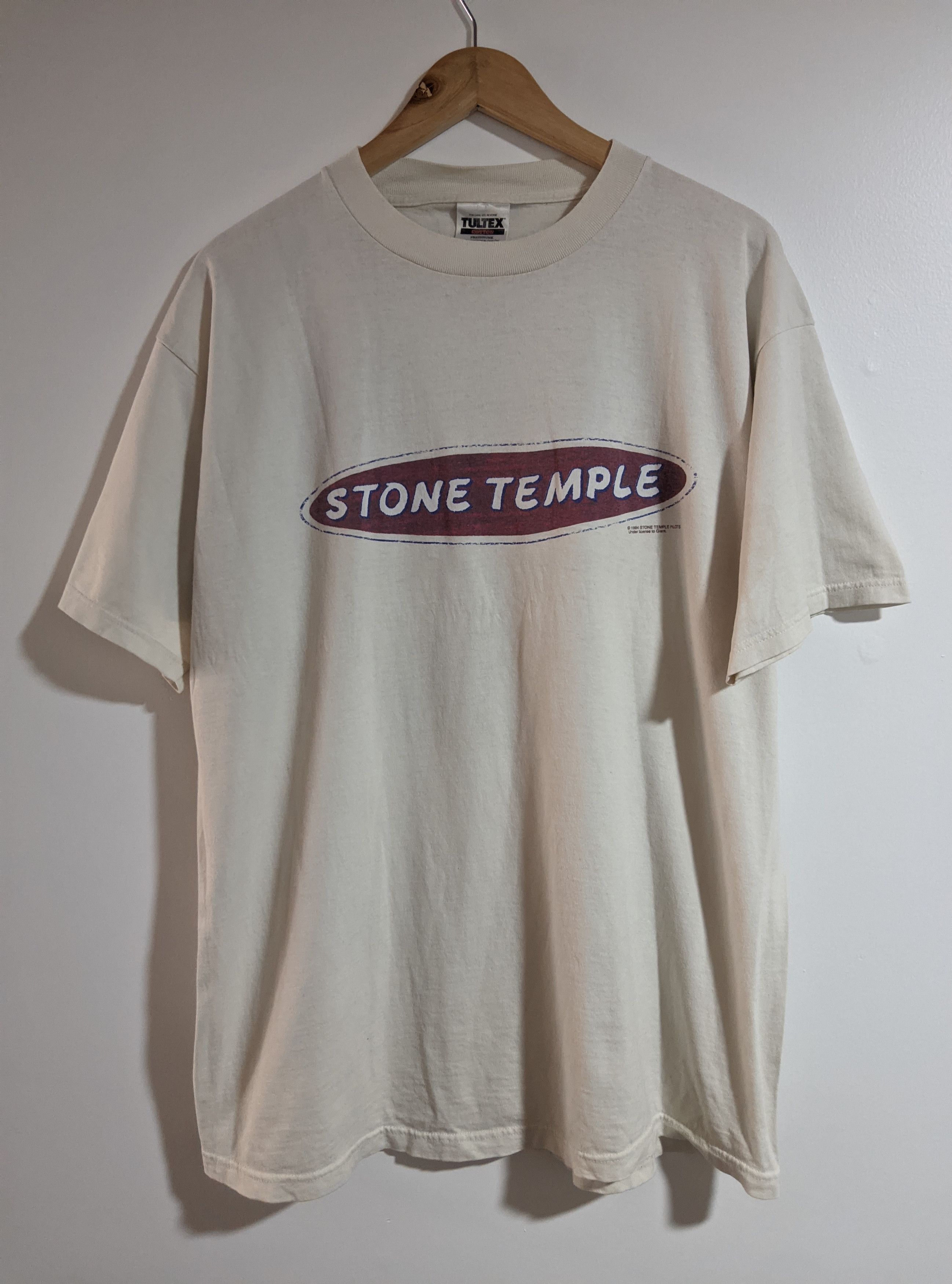 image of Vintage 1994 Stone Temple Pilots T Shirt in White, Men's (Size XL)