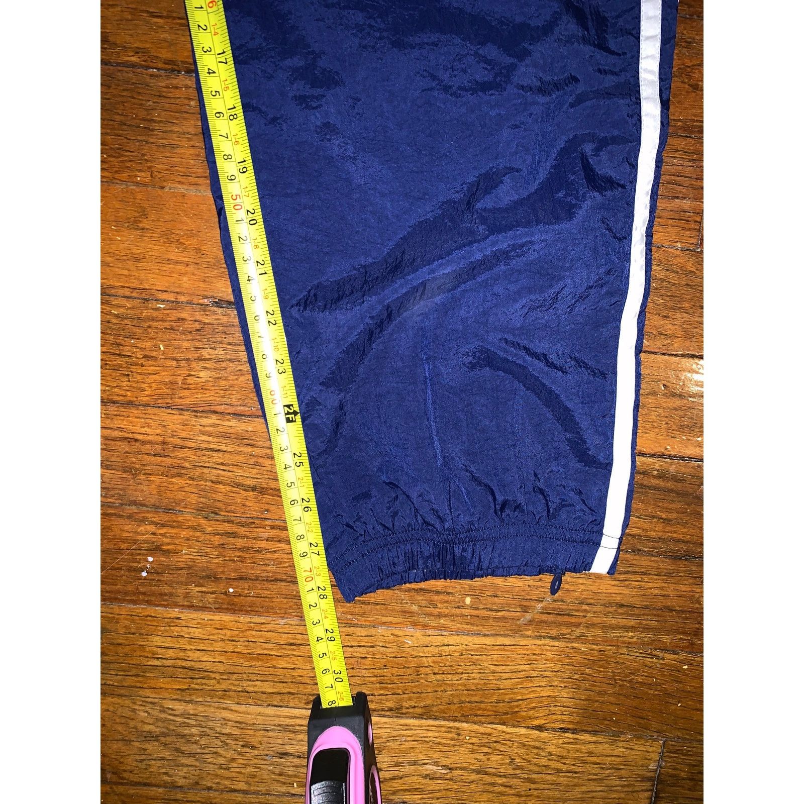 Adidas × Vintage Y2K Adidas Windbreaker Track Pants Large Navy Blue 3 Stripe Size US 36 / EU 52 - 7 Thumbnail
