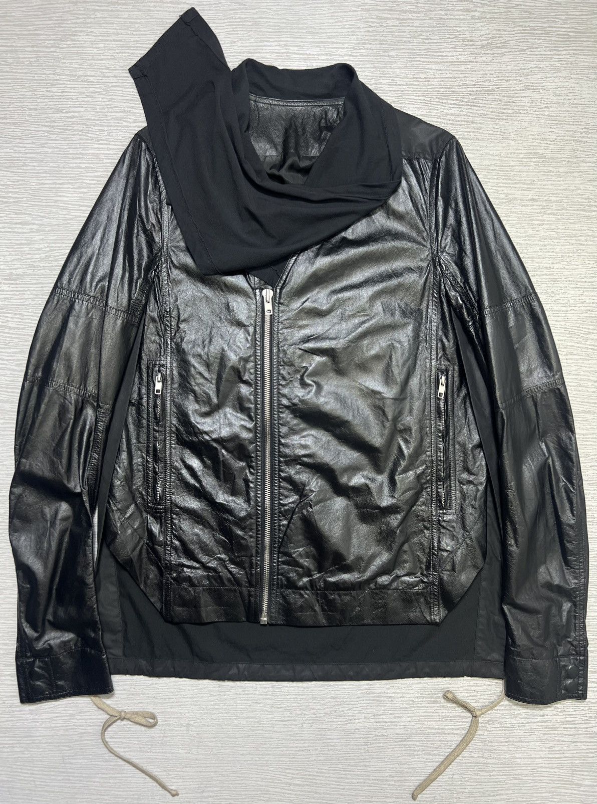 Rick Owens Rick Owens - S/S 15’ - Sliced Leather Biker Jacket Size US M / EU 48-50 / 2 - 2 Thumbnail