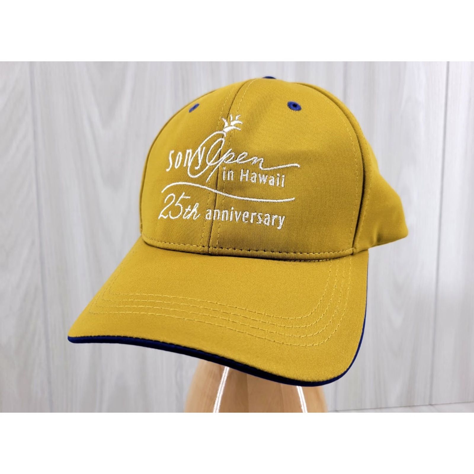 Vintage Ahead Sony Open Hawaii Golf Tourney 25th Anniversary Hat Yellow Adjustable Mens One Size Twill Cotton Blend Adjustable Hat Size ONE SIZE - 2 Thumbnail