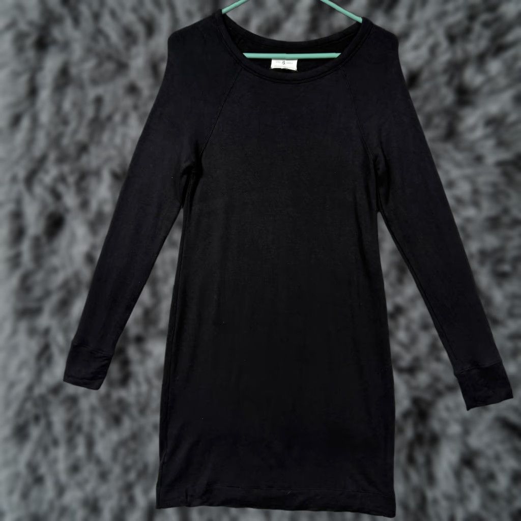 Lou & Grey Lou & Grey Sweater Dress Size Small Black Long Sleeve Minimalist LBD Clean Girl Size S / US 4 / IT 40 - 1 Thumbnail