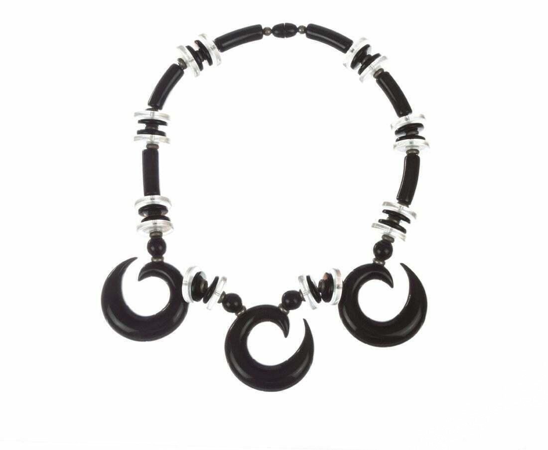 Designer Tribal Lucite Simulated Horn Necklace Size ONE SIZE - 2 Thumbnail