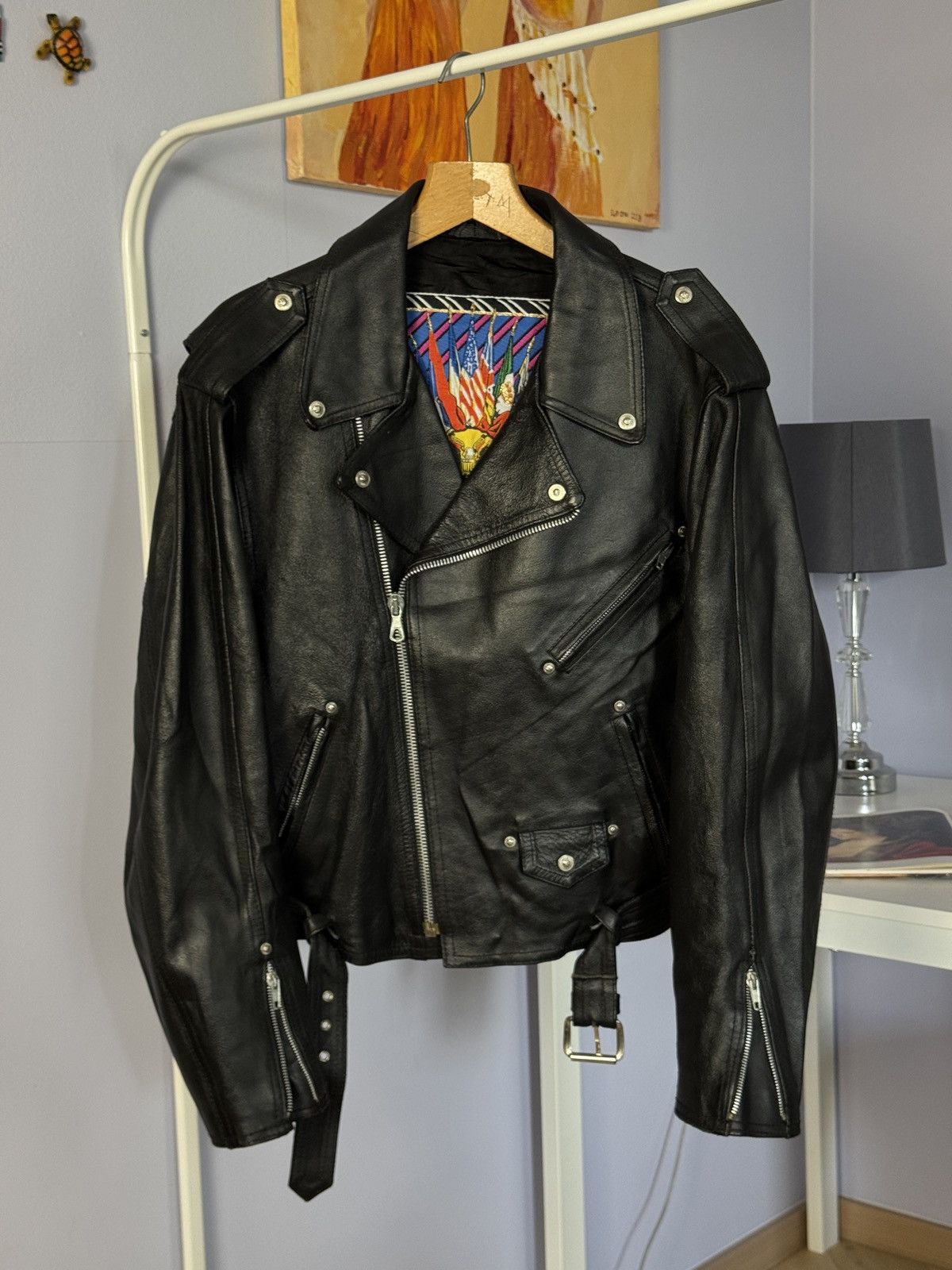 Versace Vintage Versace Jeans Couture Biker Leather Crop Jacket Size US M / EU 48-50 / 2 - 1 Thumbnail