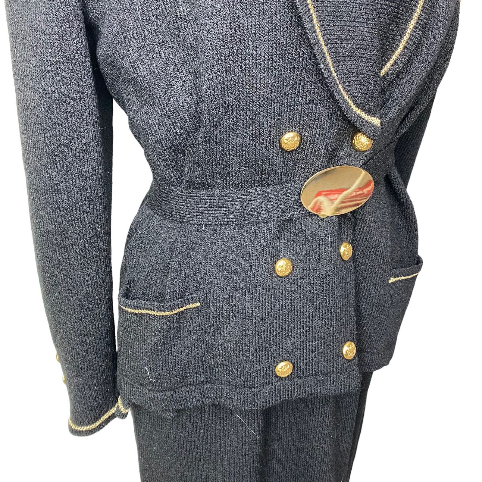 Other DON SAYRES Wellmore Vintage 80s Wool Dress Blazer Suit Set Size L / US 10 / IT 46 - 6 Thumbnail