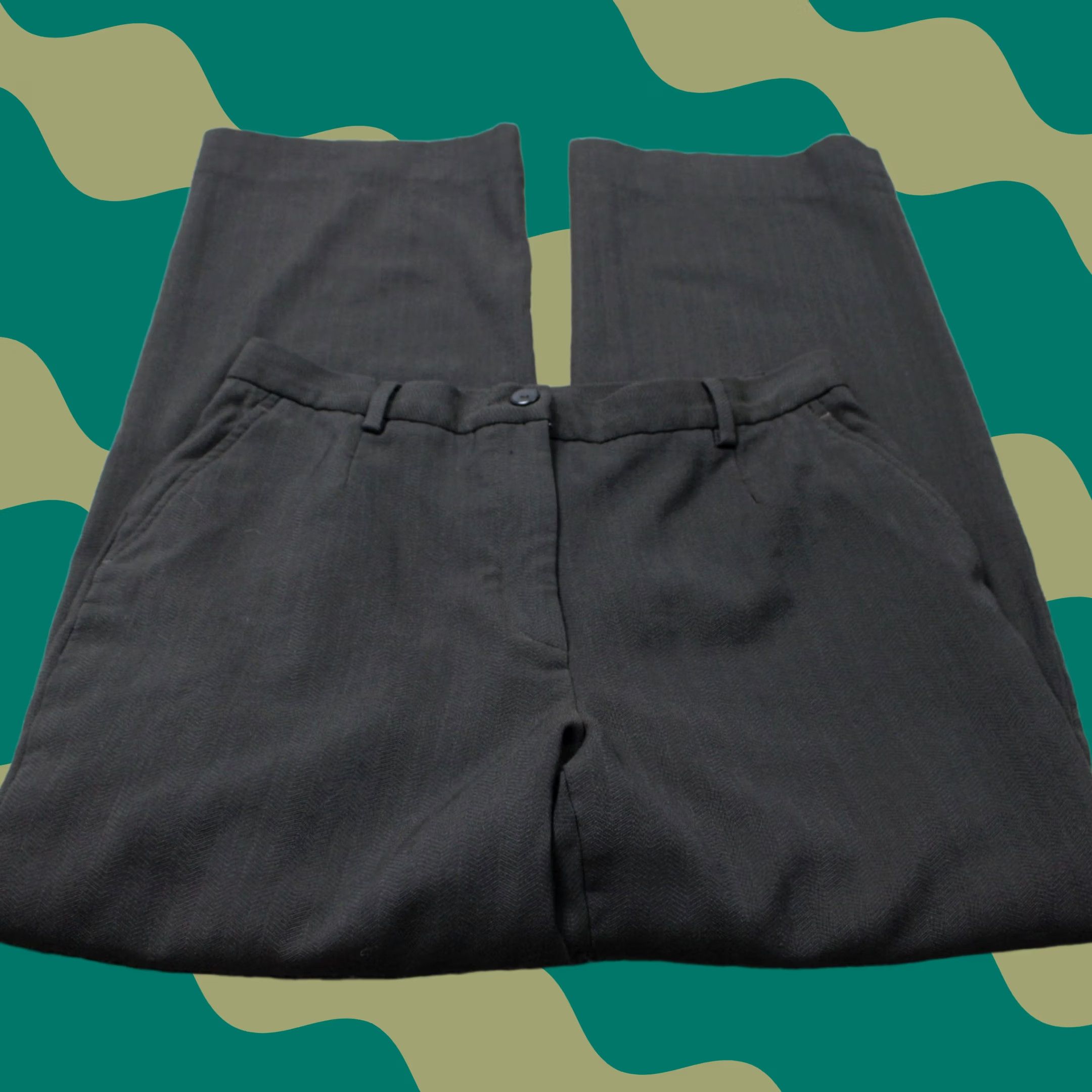 Zanella Zanella Pants Womens 10 Gray 100% Wool Made in Italy 30" Inseam Dress Pants Flat Front Regular Rise Hook Zip Pockets Tailored Wool Size 32" / US 10 / IT 46 - 1 Thumbnail
