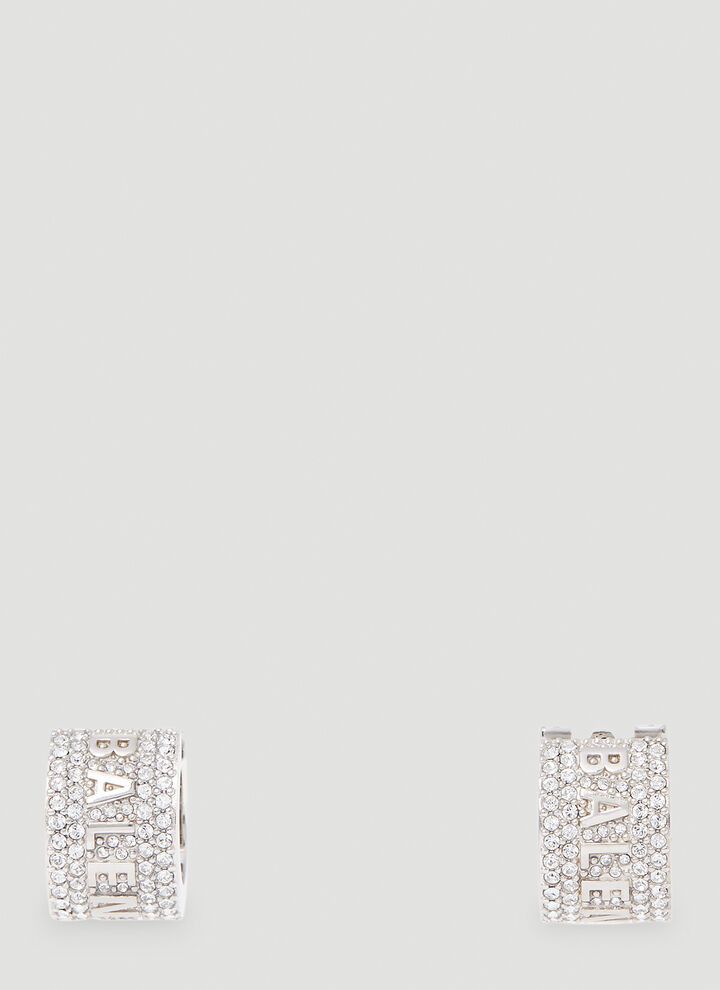 Balenciaga o1srvl11e1124 Size: OS / Logo Hoop Earring Earring Silver Size ONE SIZE - 1 Thumbnail