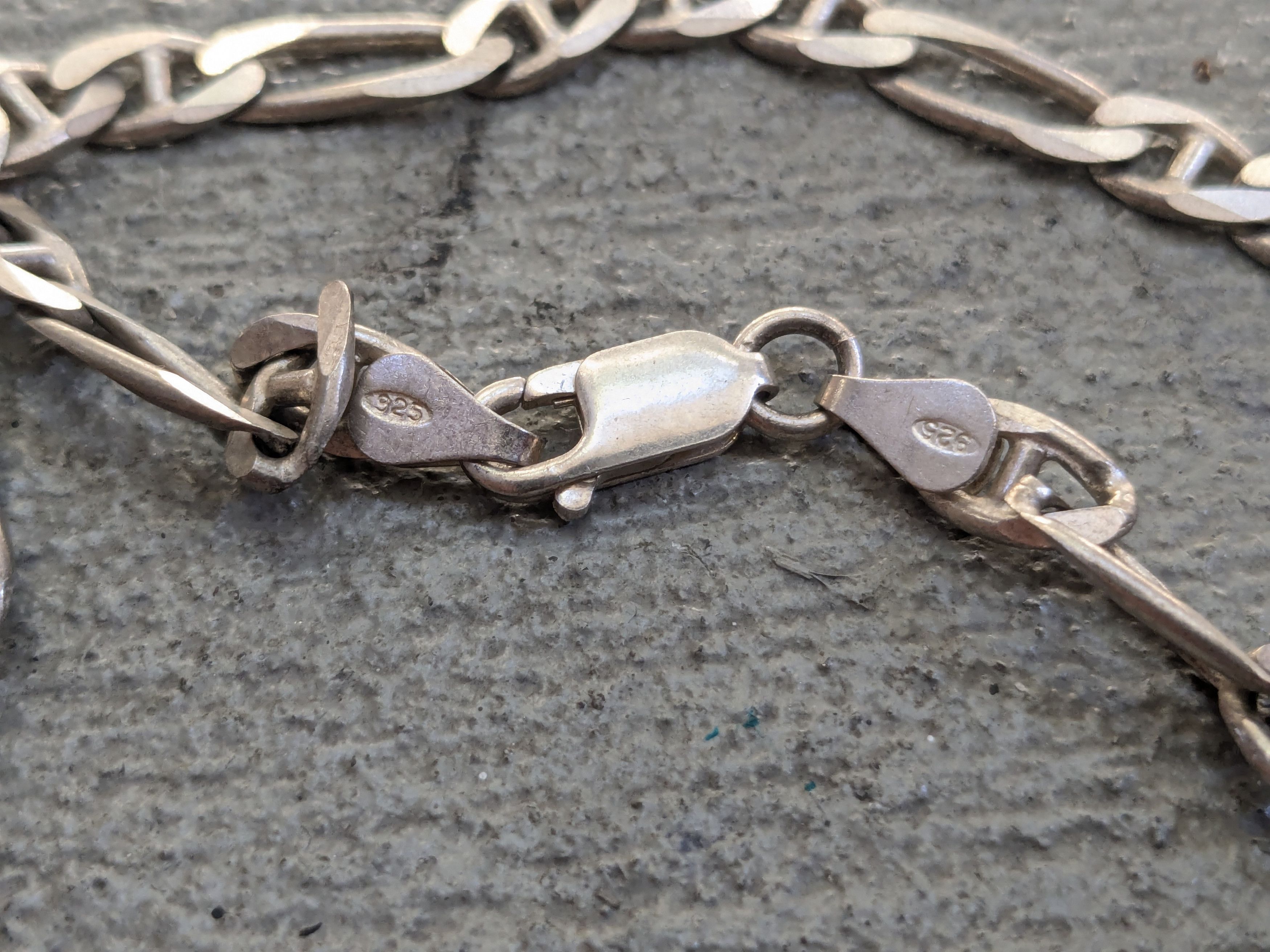 Vintage Vintage Sterling Silver Necklace Figaro 20" Punk Biker Italy Size ONE SIZE - 6 Thumbnail