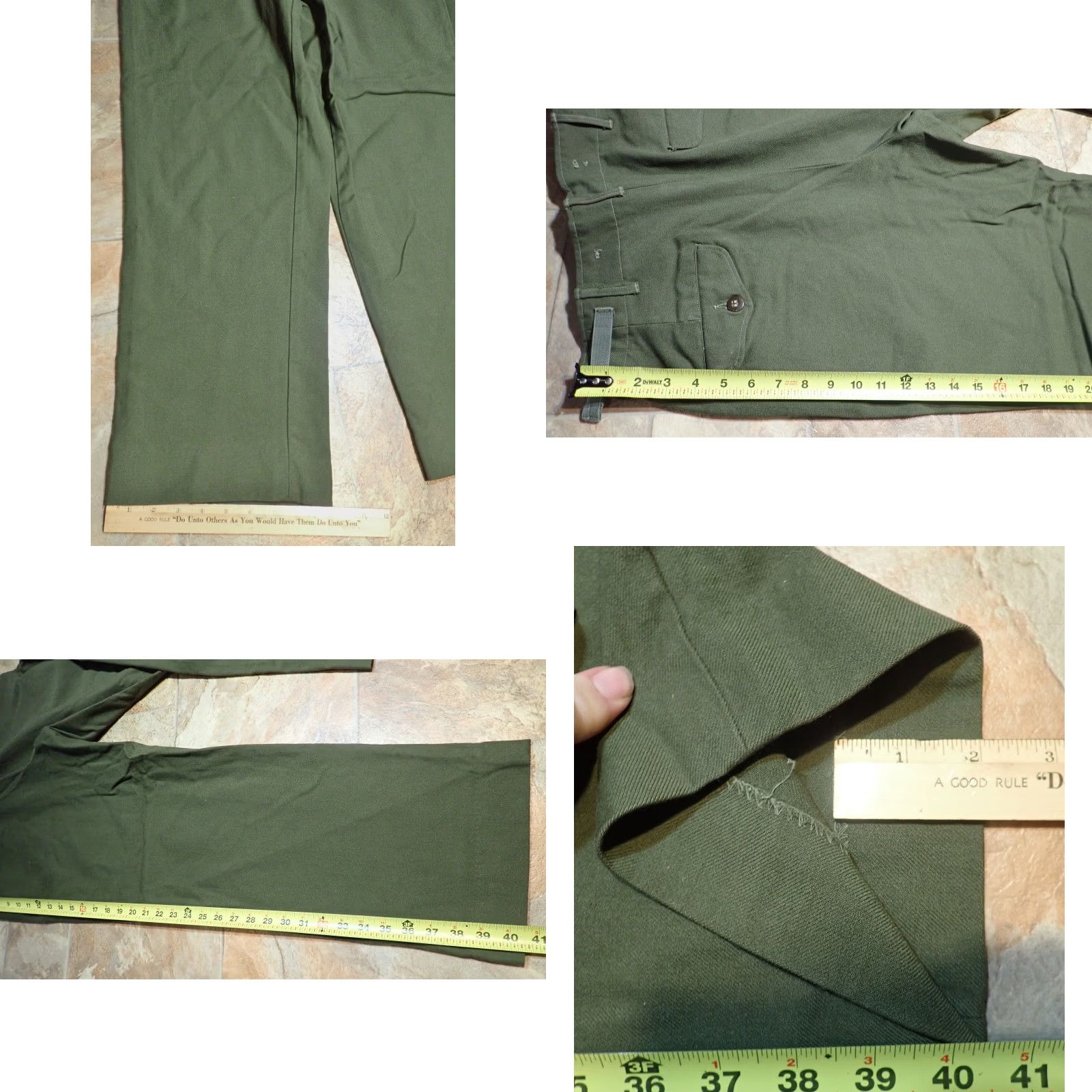 Vintage VINTAGE USGI M-1951 Wool Field Trousers Green Military Pants Small 31x28 Korean War Mens Size US 29 - 8 Thumbnail