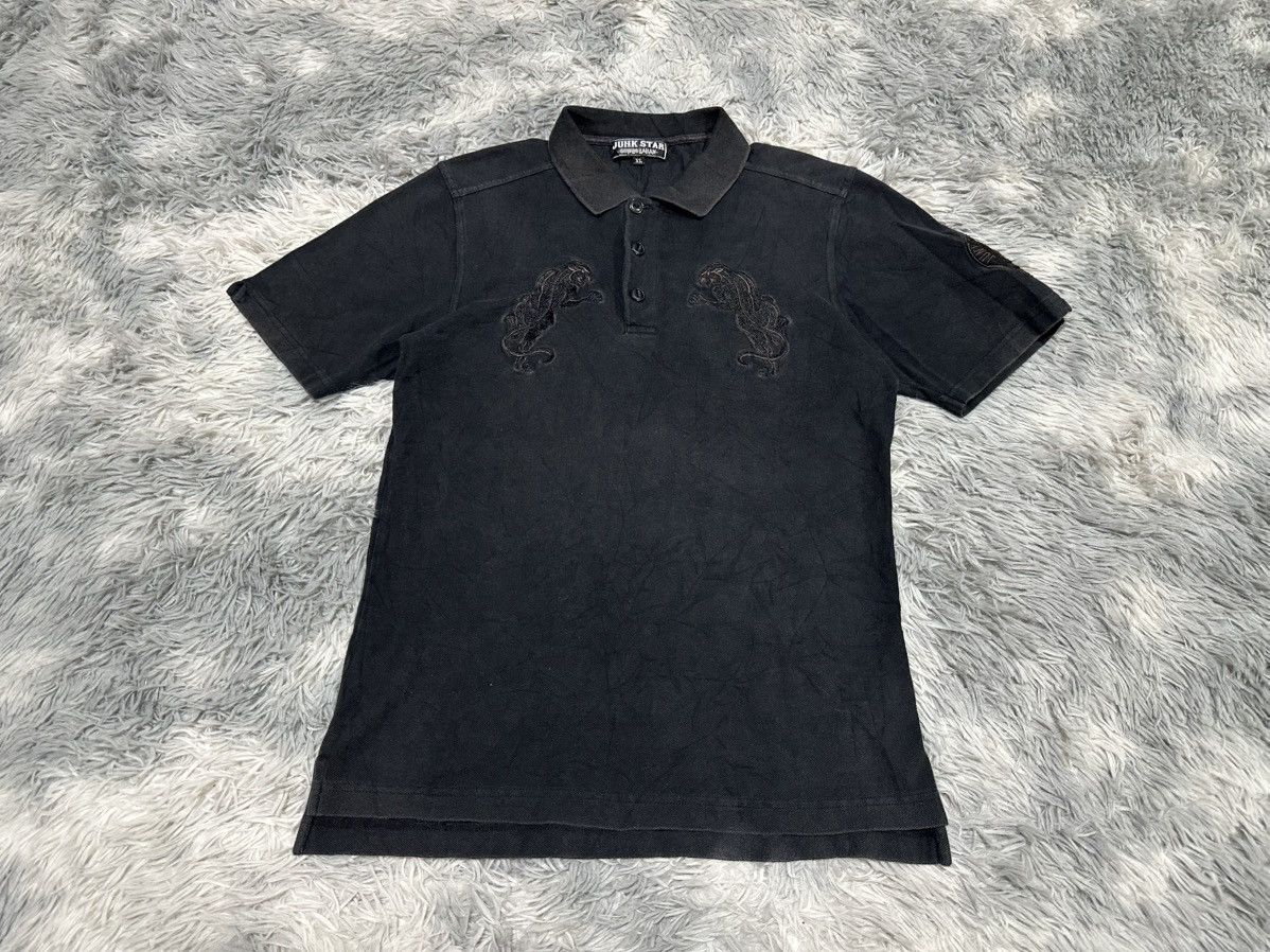 Japanese Brand 🔥Y2K Junk Star Tokyo Black Panther Embroidered Polo Shirt Size US M / EU 48-50 / 2 - 4 Thumbnail