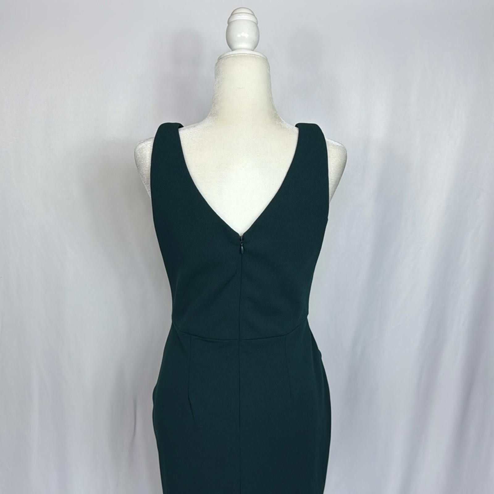 Designer Betsy and Adam Christina Ruffled Bow Dress Size 10 Green Size L / US 10 / IT 46 - 9 Thumbnail