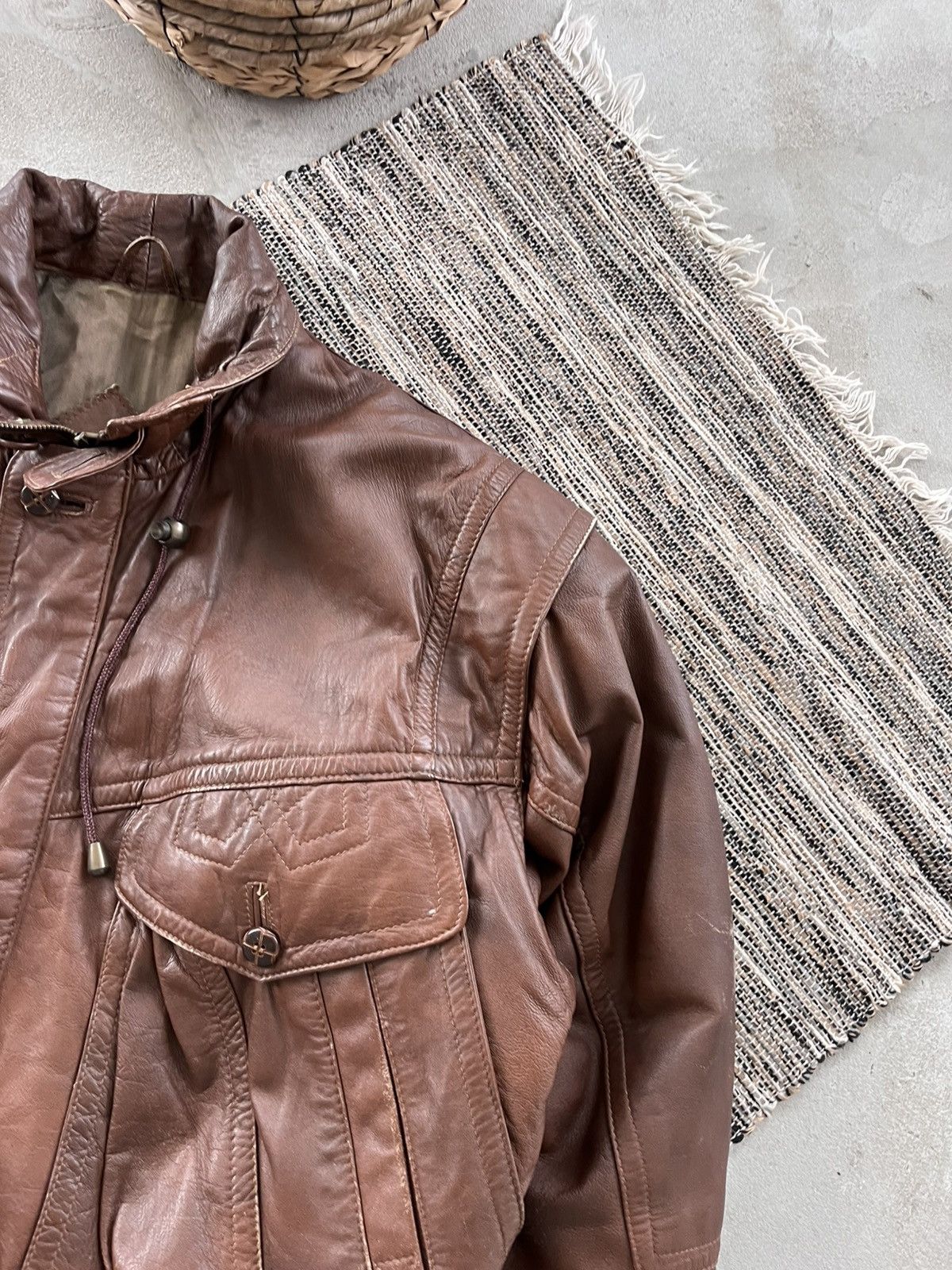 Genuine Leather Vintage Brown Leather Biker Bomber Jacket Avantgarde Y2K Size US L / EU 52-54 / 3 - 4 Thumbnail