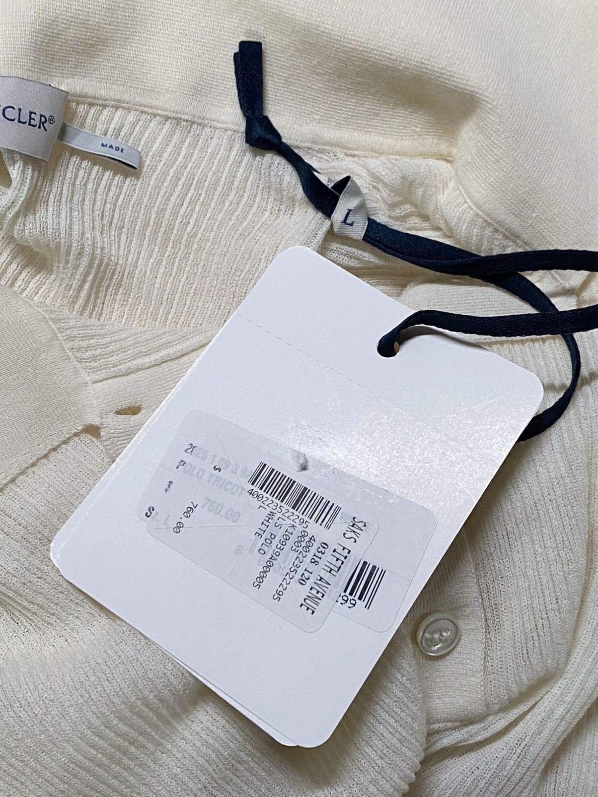 Moncler Moncler Long-Sleeve Ribbed Polo Shirt size L Size L / US 10 / IT 46 - 11 Thumbnail