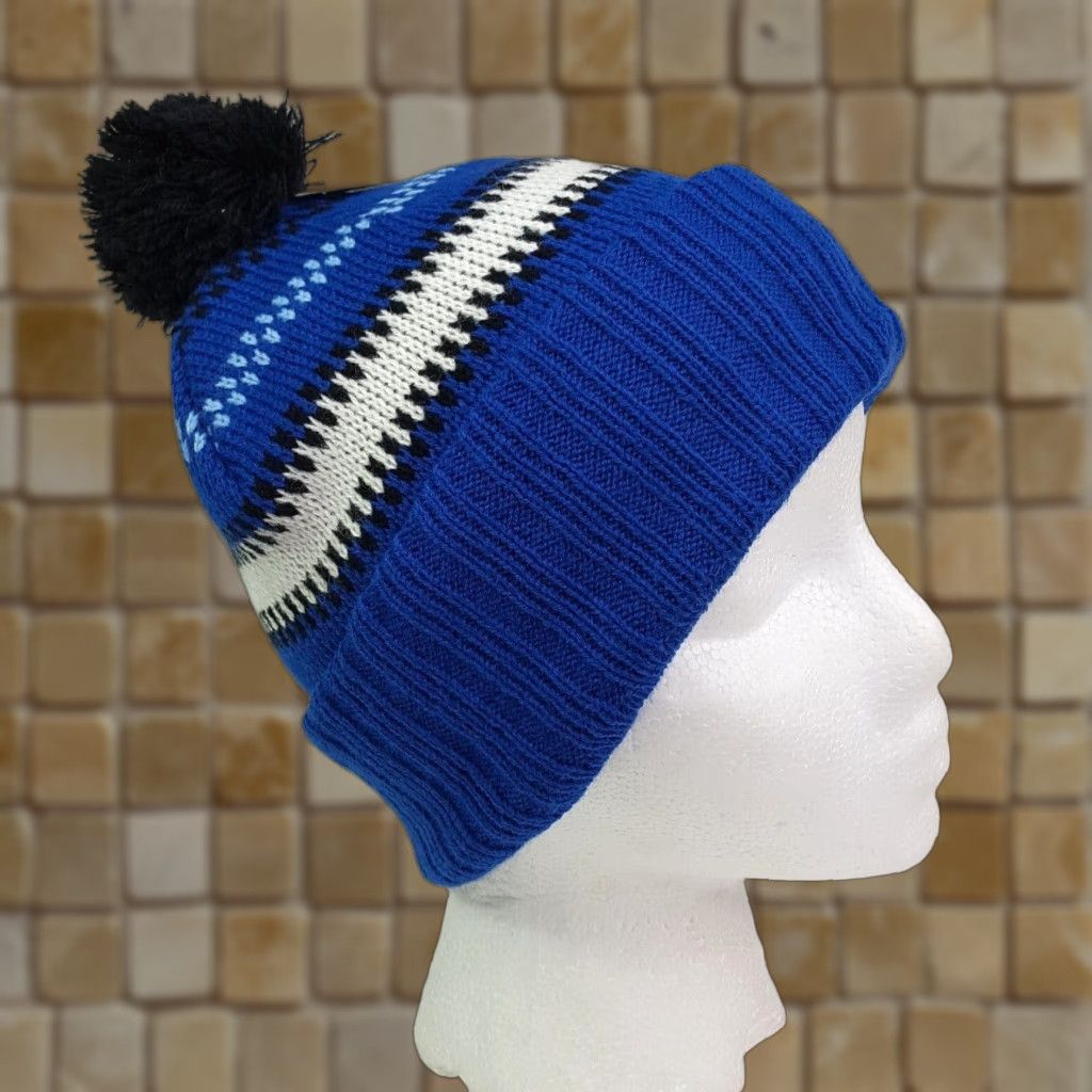 Logo 7 VINTAGE Greg Norman Golf Shark Logo Knit Beanie Adult One Size Striped Toboggan Hat Cap Size ONE SIZE - 1 Thumbnail