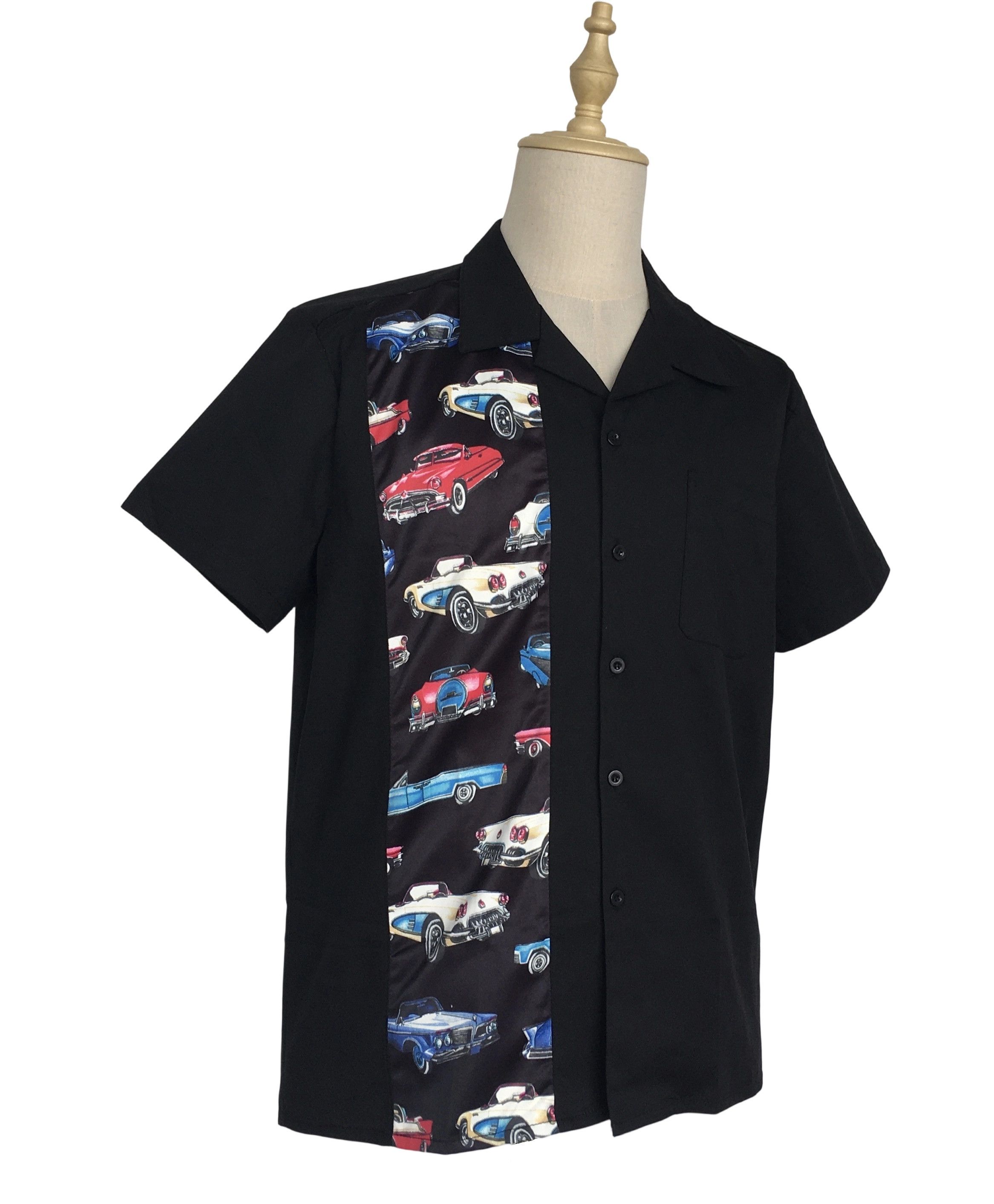 Other Men's Casual Shirts 1950's Retro Vintage Tops Cars Pattern Size US L / EU 52-54 / 3 - 2 Thumbnail