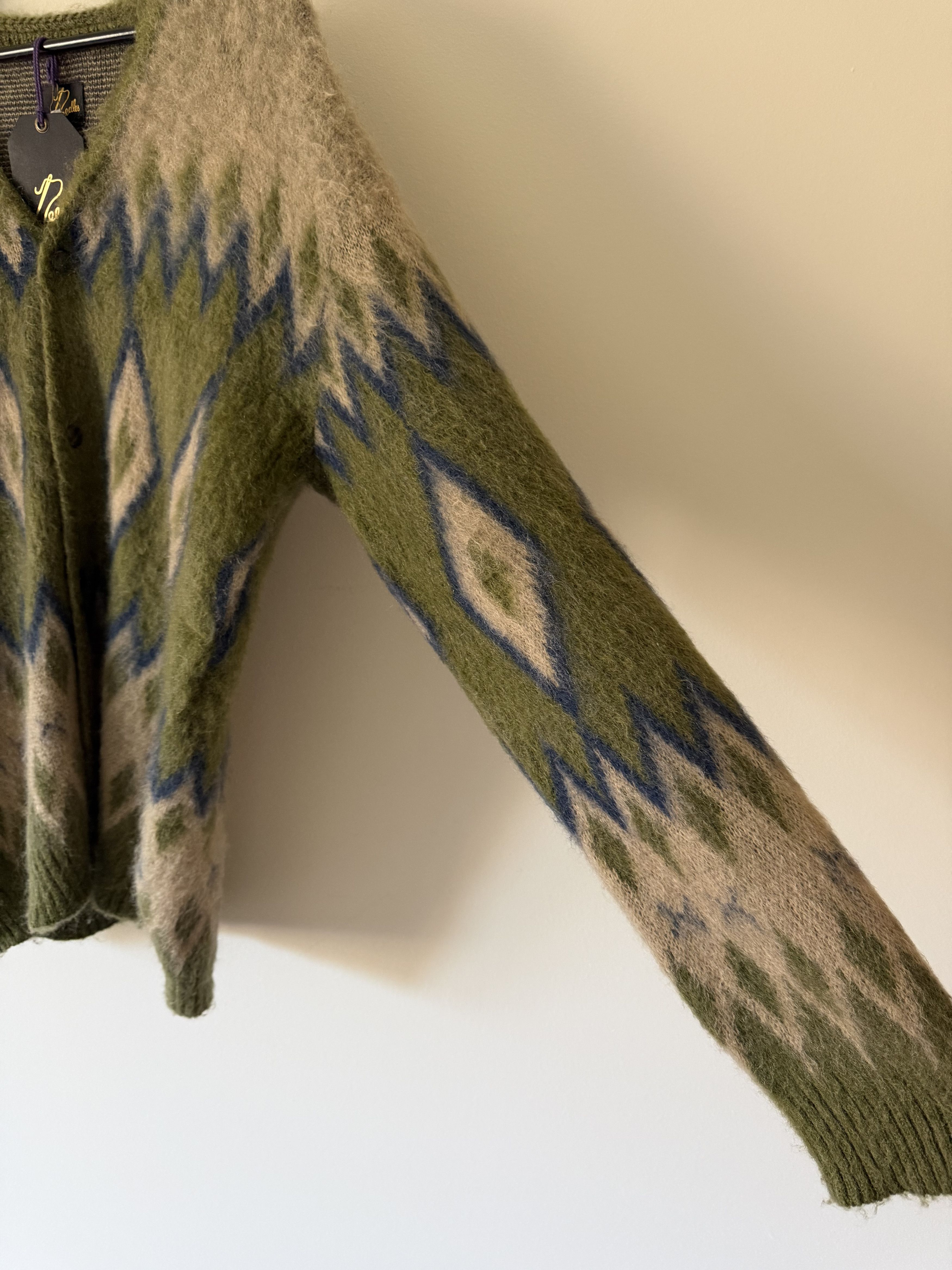 Needles Needles Mohair Diamond Cardigan in Olive Green Size US XL / EU 56 / 4 - 4 Thumbnail