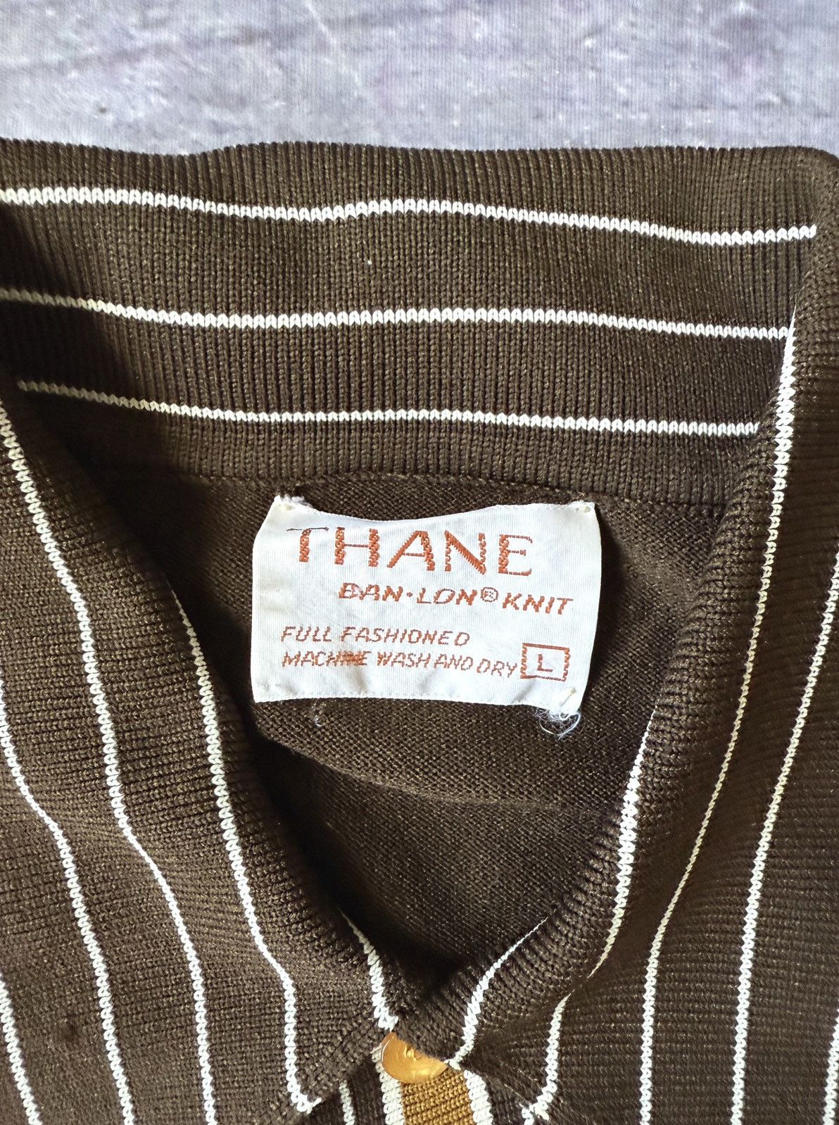 Vintage Vintage 80s Thane Bon Lan Knit Polo Shirt (L) Size US L / EU 52-54 / 3 - 6 Thumbnail