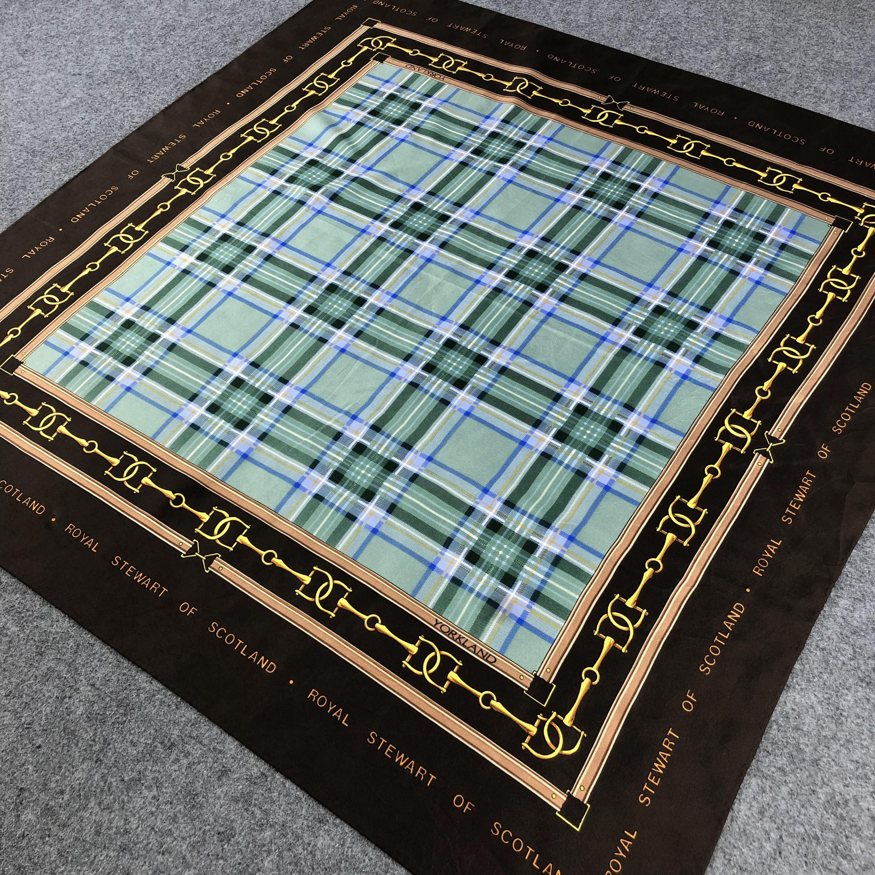 Japanese Brand Yorkland Tartan Silk Scarf M380 Size ONE SIZE - 3 Thumbnail