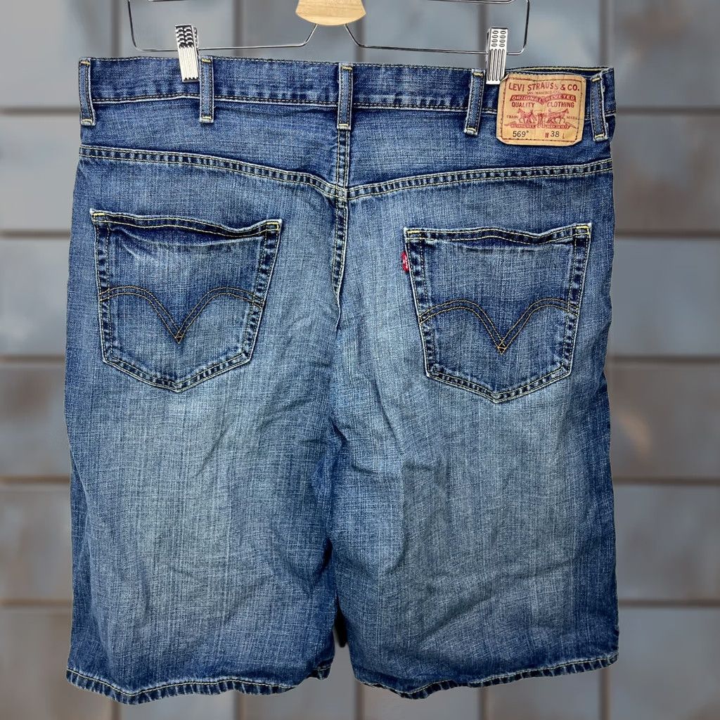 Levi's Levi's 569 Loose Straight Denim Jean Shorts Blue W38 Mens 90s Hip Hop Size US 38 / EU 54 - 1 Thumbnail