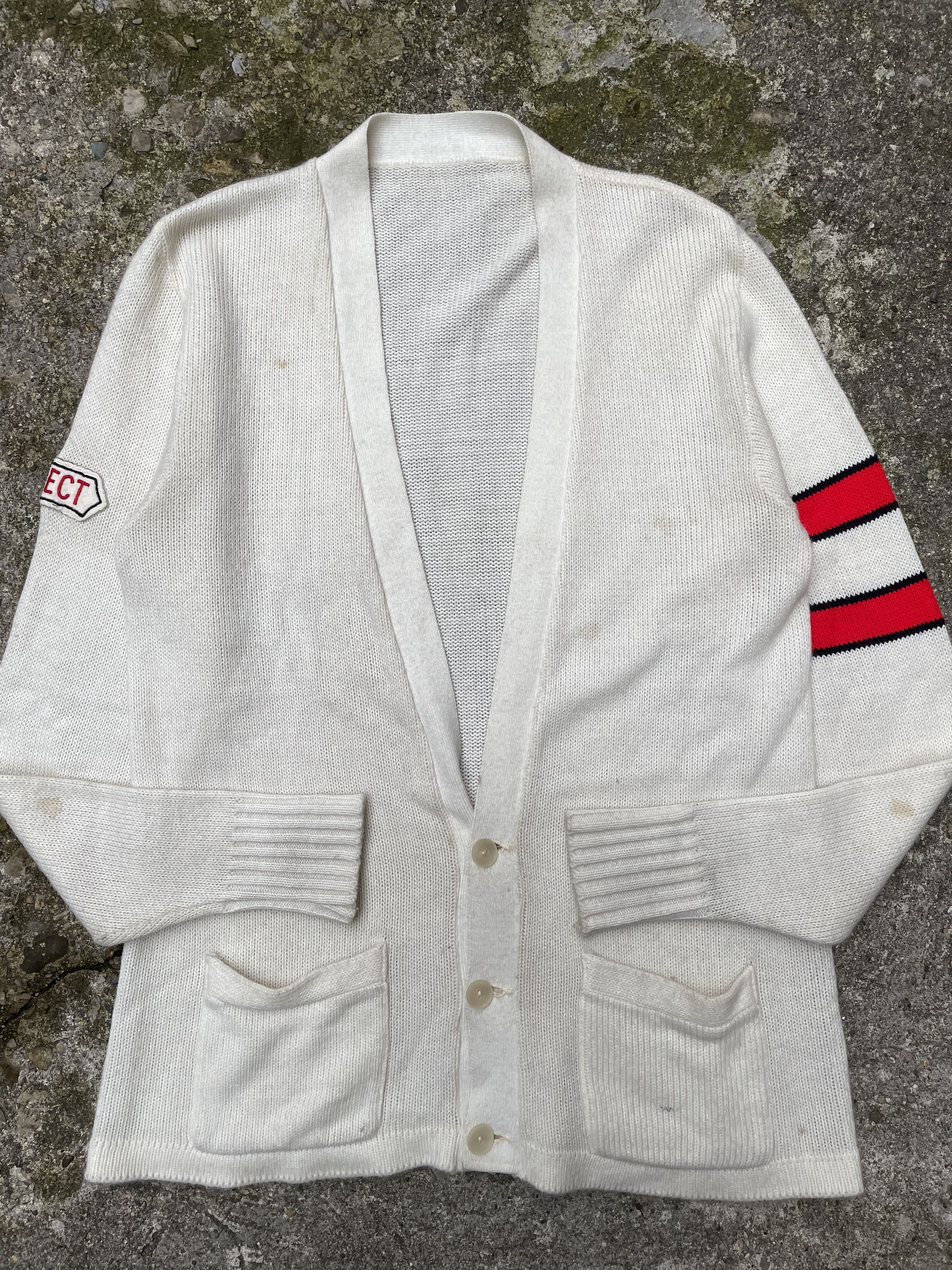 Vintage VTG 1960's Prefect Letterman Varsity Knit Cardigan Sweater Size US L / EU 52-54 / 3 - 3 Thumbnail