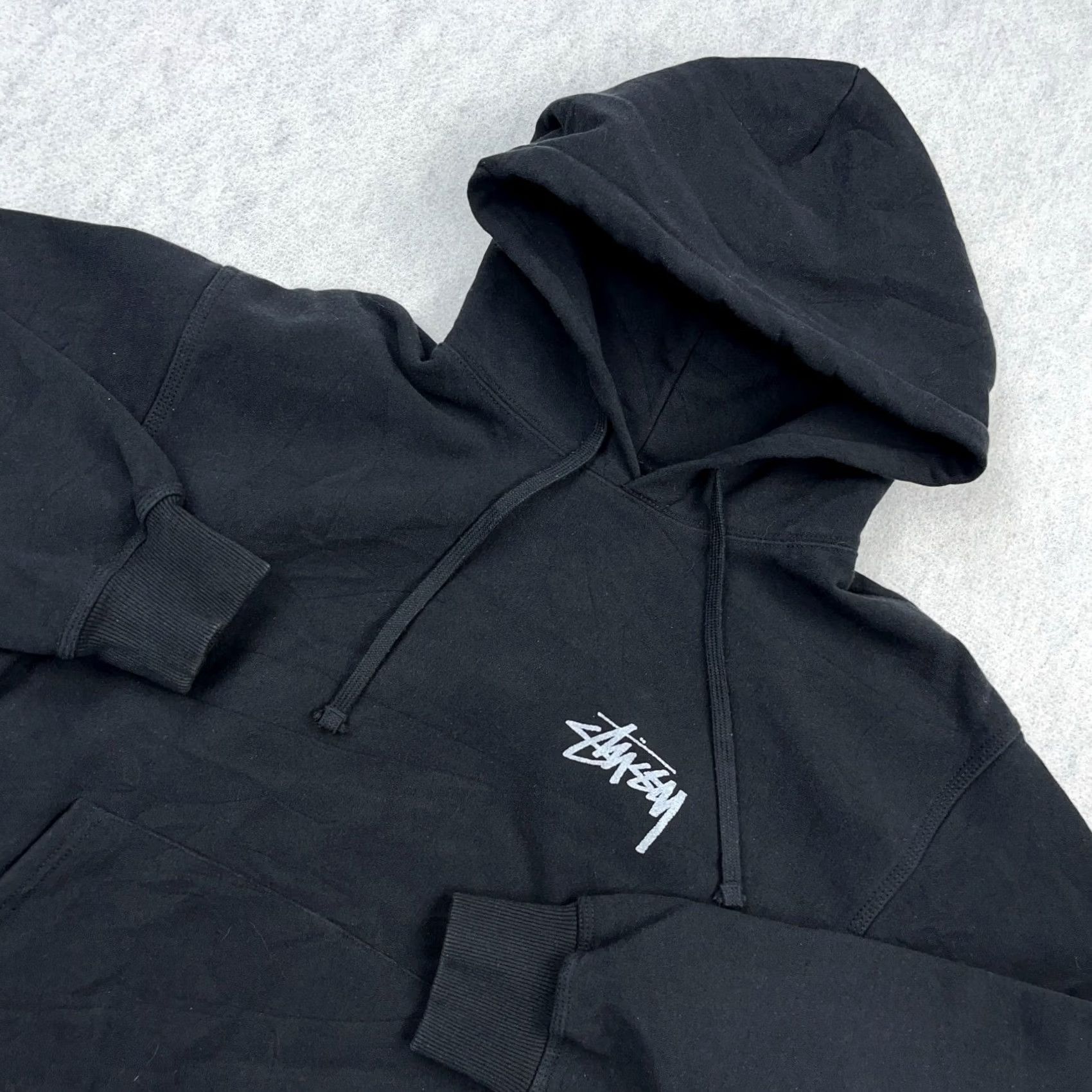 Bally Stussy Hoodie Mens M Black Faded 8 Ball Skate Sweatshirt Skateboard Adult Hooded Pockets Logo Crewneck Pullover Regular Sweatshirt Size US M / EU 48-50 / 2 - 3 Thumbnail