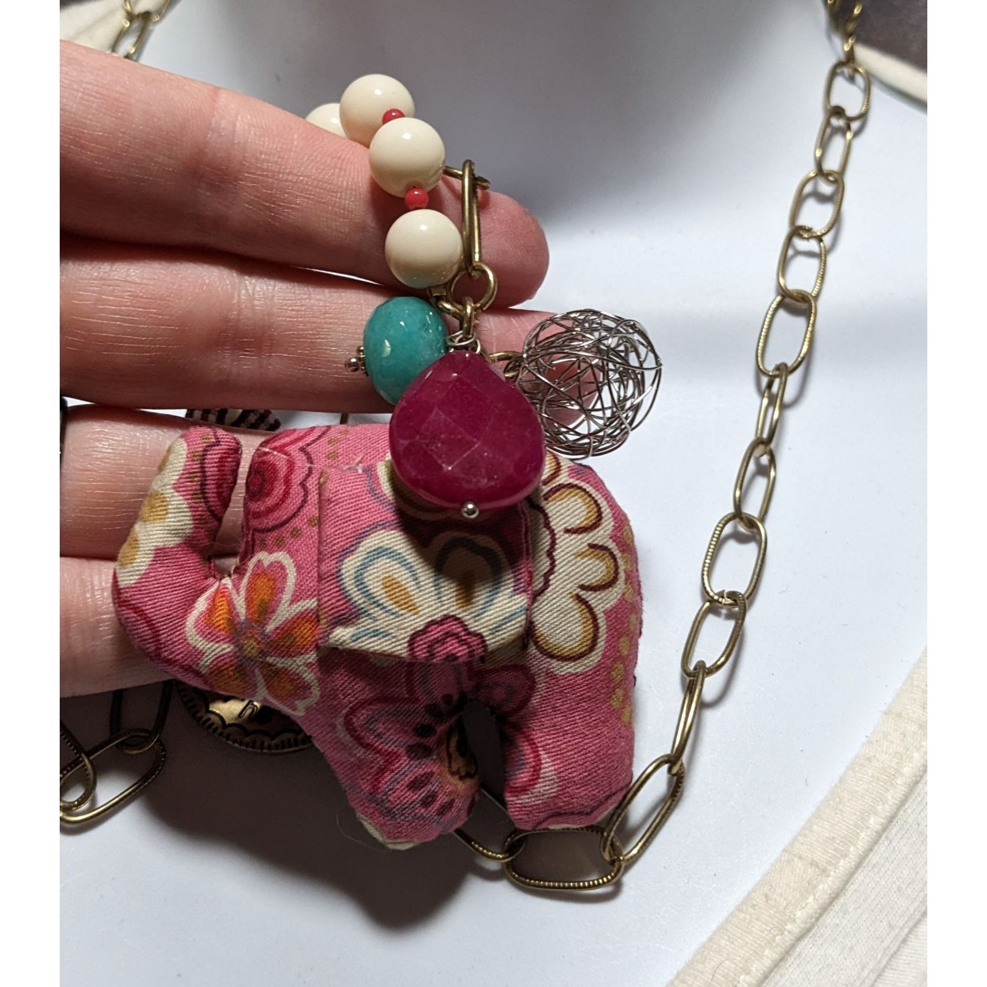 Other Cottagecore Pink Plush Elephant Necklace Size ONE SIZE - 18 Thumbnail