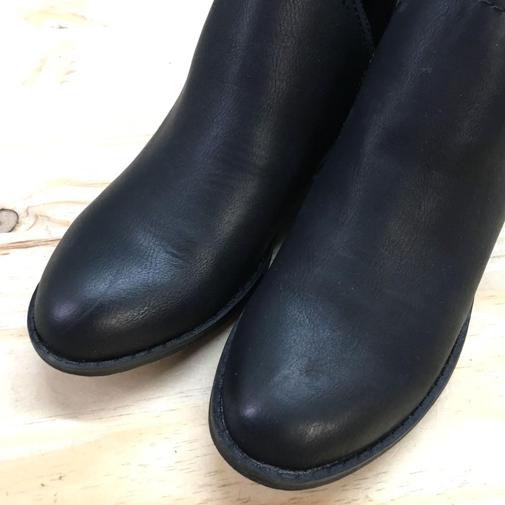Vintage Universal Thread Boots Womens Ankle Booties 6.5 Black Faux Leather Pull On Nora Boot Size US 7 / IT 37 - 5 Thumbnail