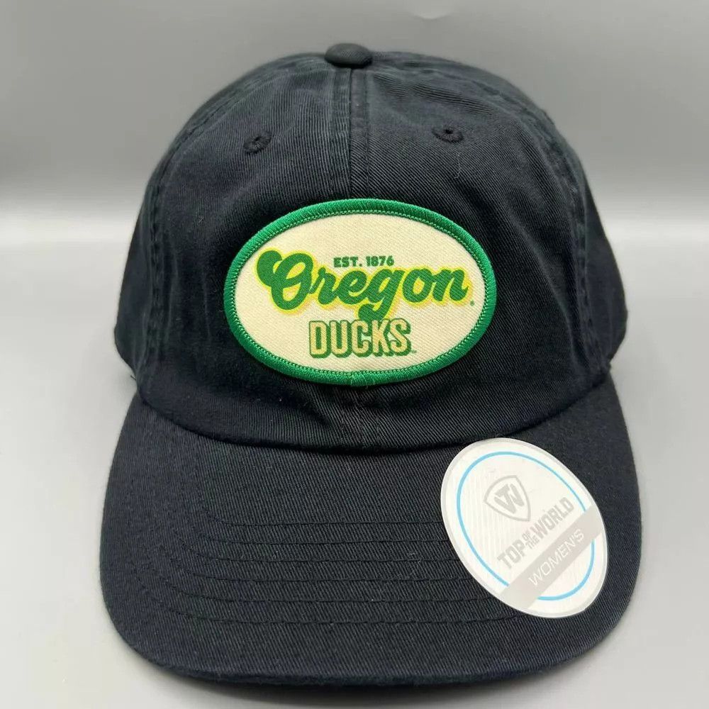 Top Of The World Oregon Ducks Hat Women Black Top of the World Strap Back Cap Size ONE SIZE - 1 Thumbnail