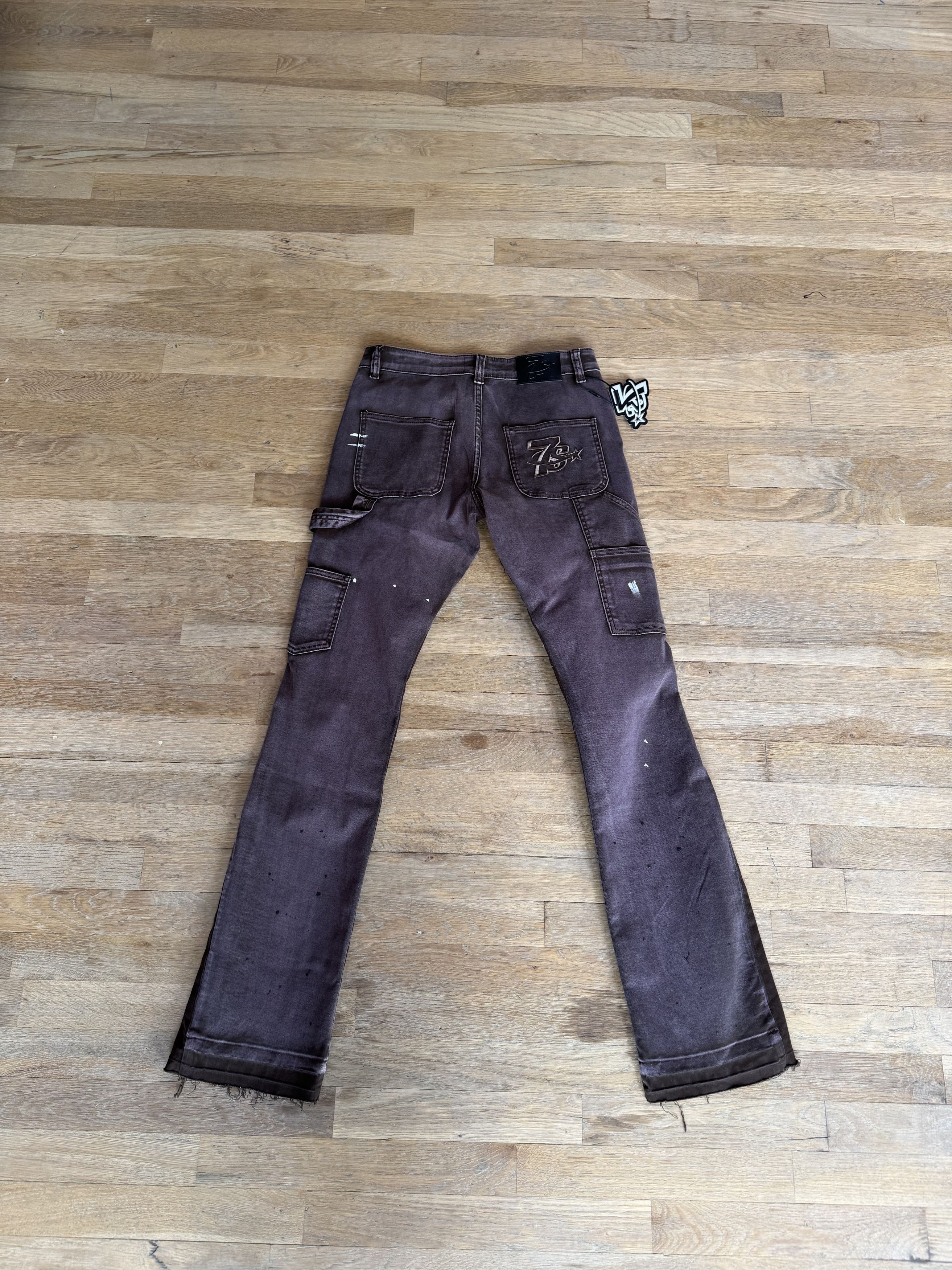 TRIPLE SEVENS TRIPLE SEVENS FLARED JEANS BROWN Size US 28 / EU 44 - 4 Thumbnail