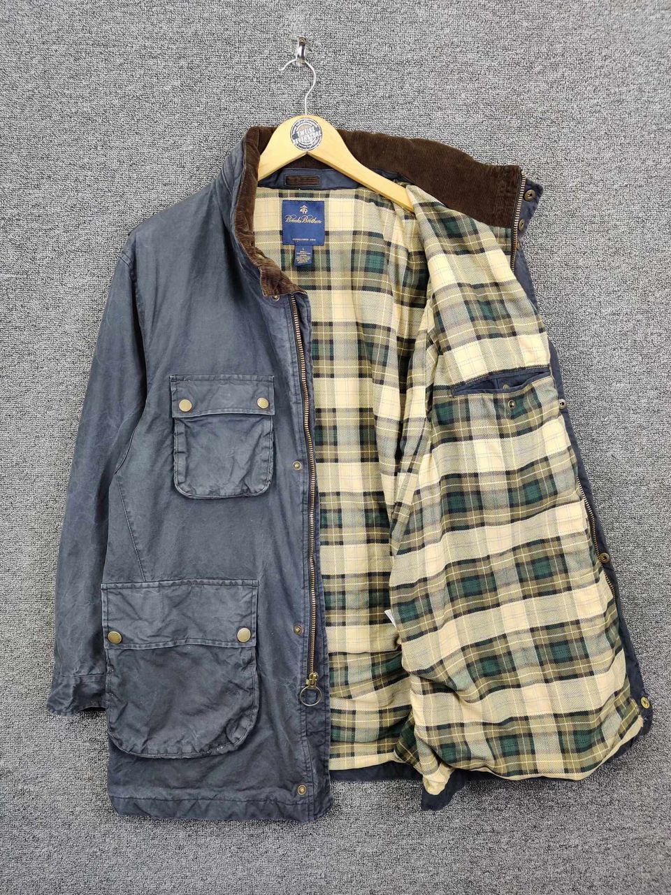 Brooks Brothers Vintage Brooks Brothers Classic Tartan Cotton Waxed Jacket Size US L / EU 52-54 / 3 - 9 Thumbnail