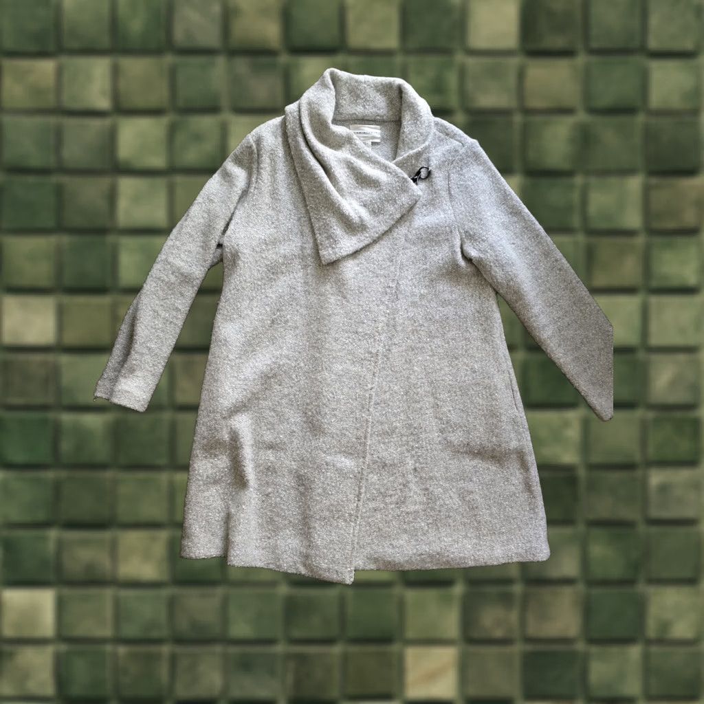 Vintage Max Studio Gray Wool Blend Cowl Neck Wrap Coat XL Women Size XL / US 12-14 / IT 48-50 - 1 Thumbnail