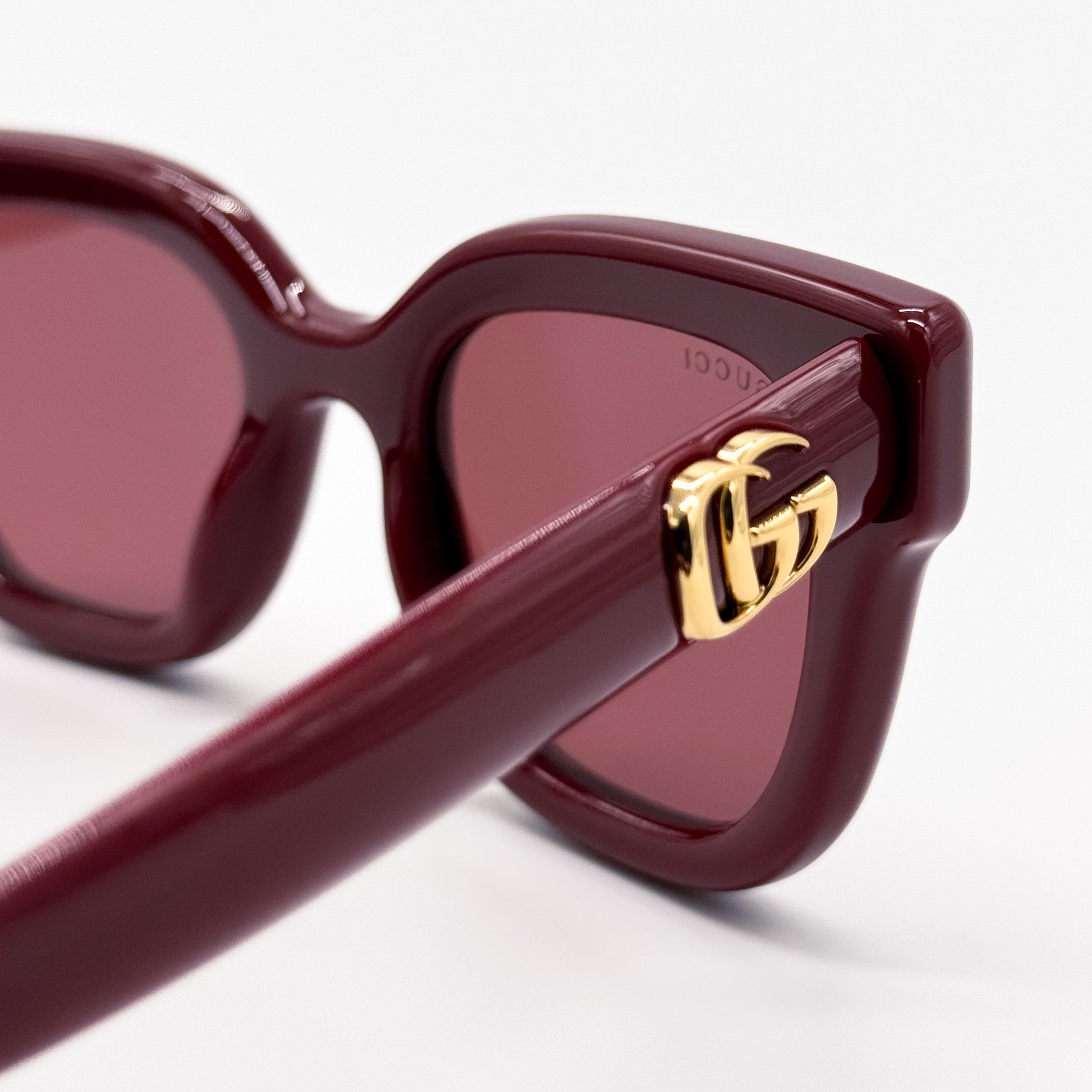 Gucci NEW GUCCI GG1828S 003 WOMEN SHINY SOLID BURGUNDY SUNGLASSES Size ONE SIZE - 9 Thumbnail