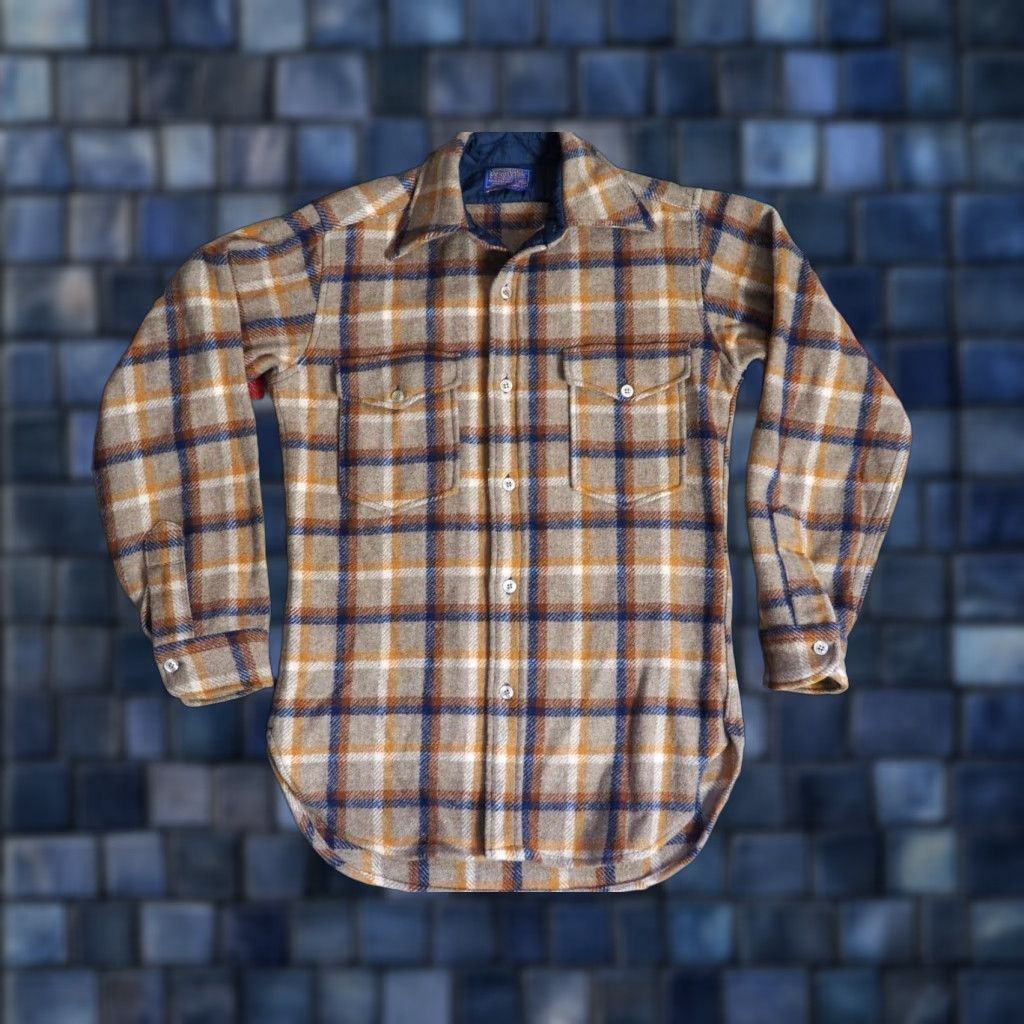 Pendleton VTG Pendleton Jacket Plaid Wool Outdoor Jacshirt Beige Blue S Mens Medium? Size US S / EU 44-46 / 1 - 1 Thumbnail